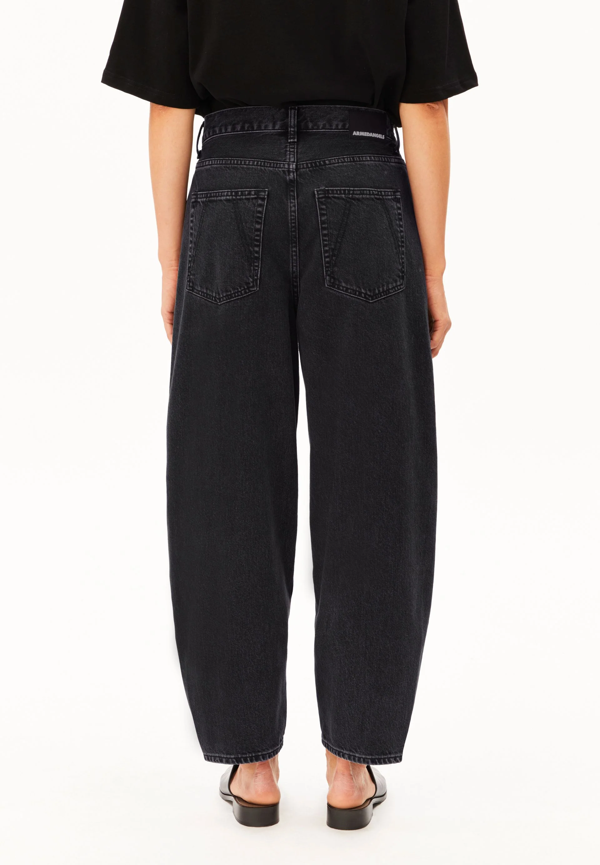 BAARLY HIGH WAIST BARREL JEANS | ebony black - Image 2