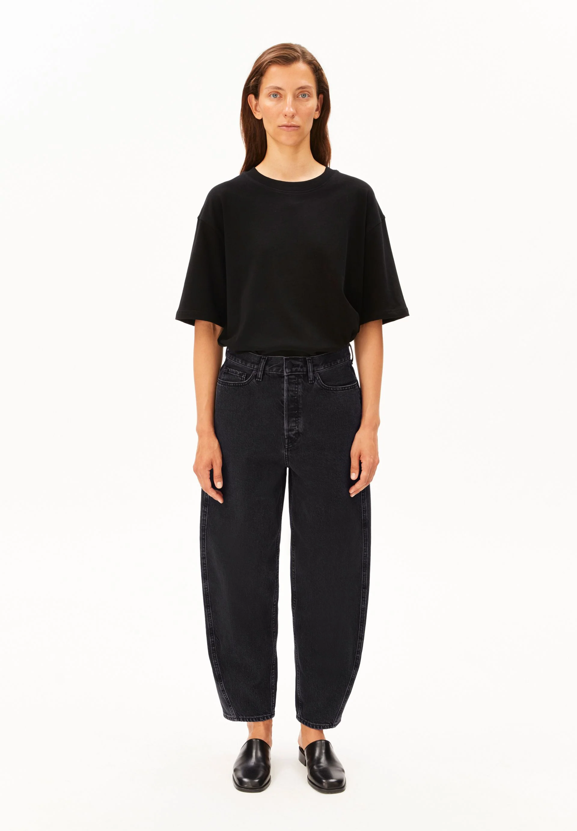 BAARLY HIGH WAIST BARREL JEANS | ebony black - Image 5