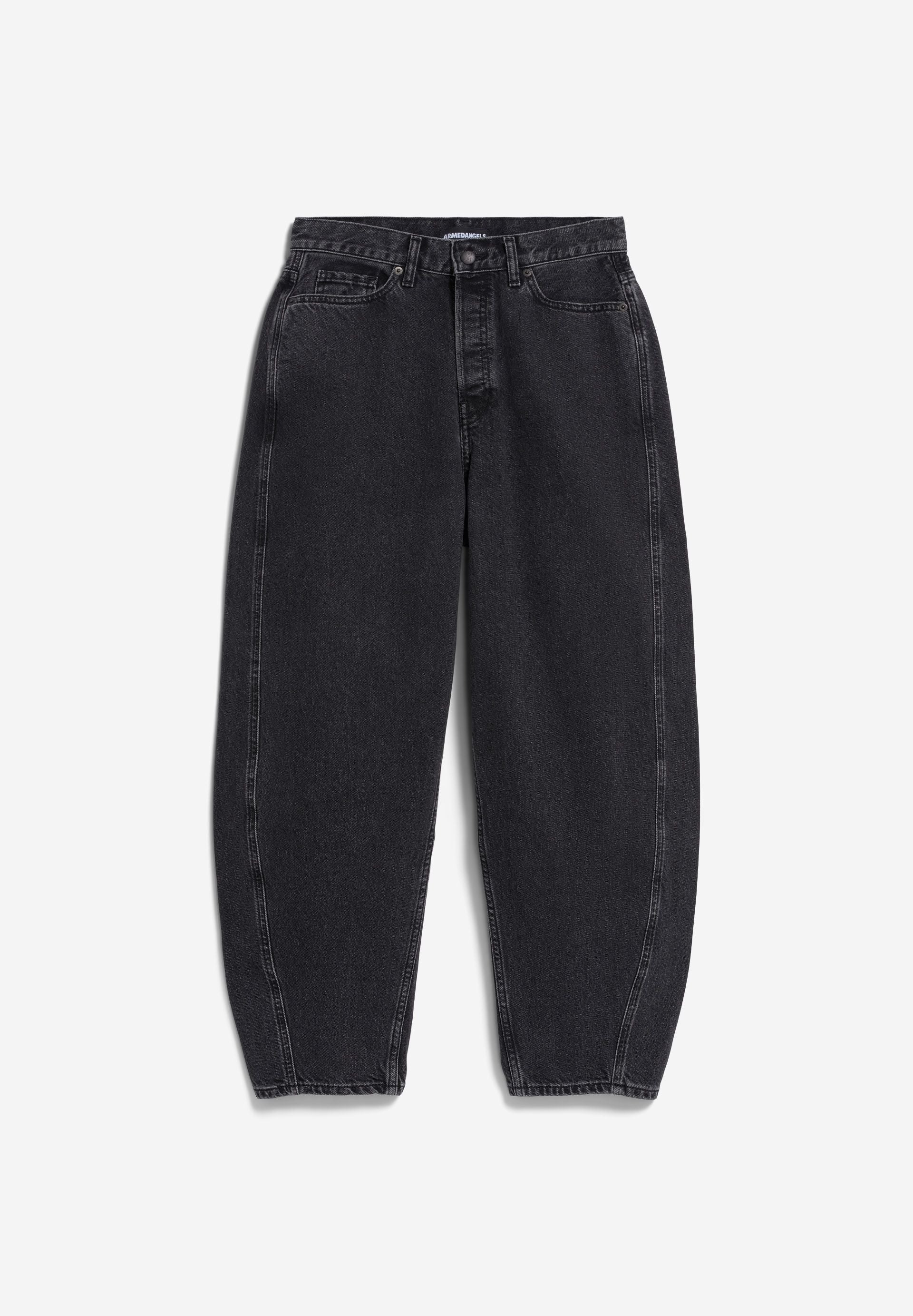 BAARLY HIGH WAIST BARREL JEANS | ebony black - Image 7