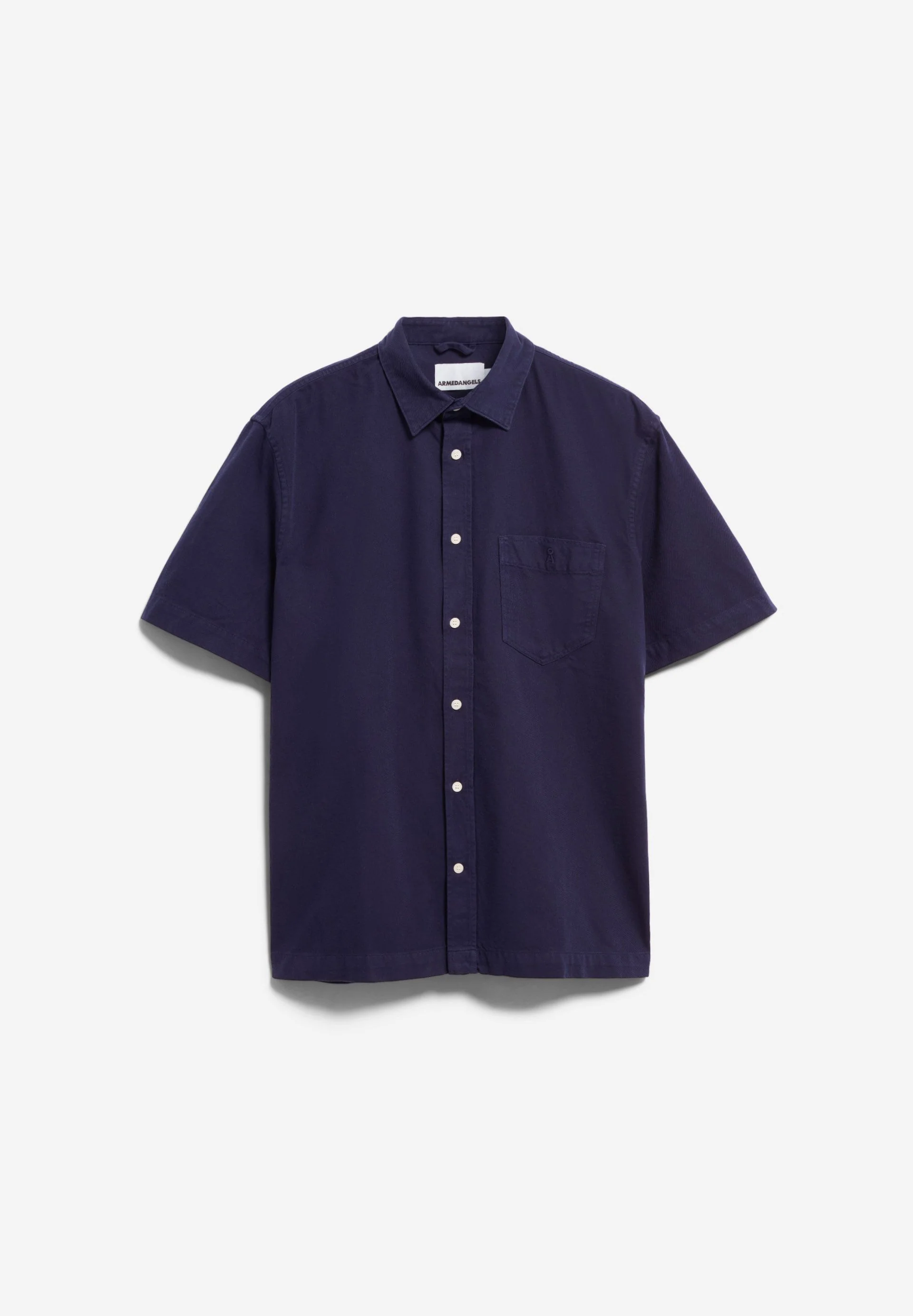 BAUMWOLL-LEINEN KURZARMHEMD | tinted navy - Image 6
