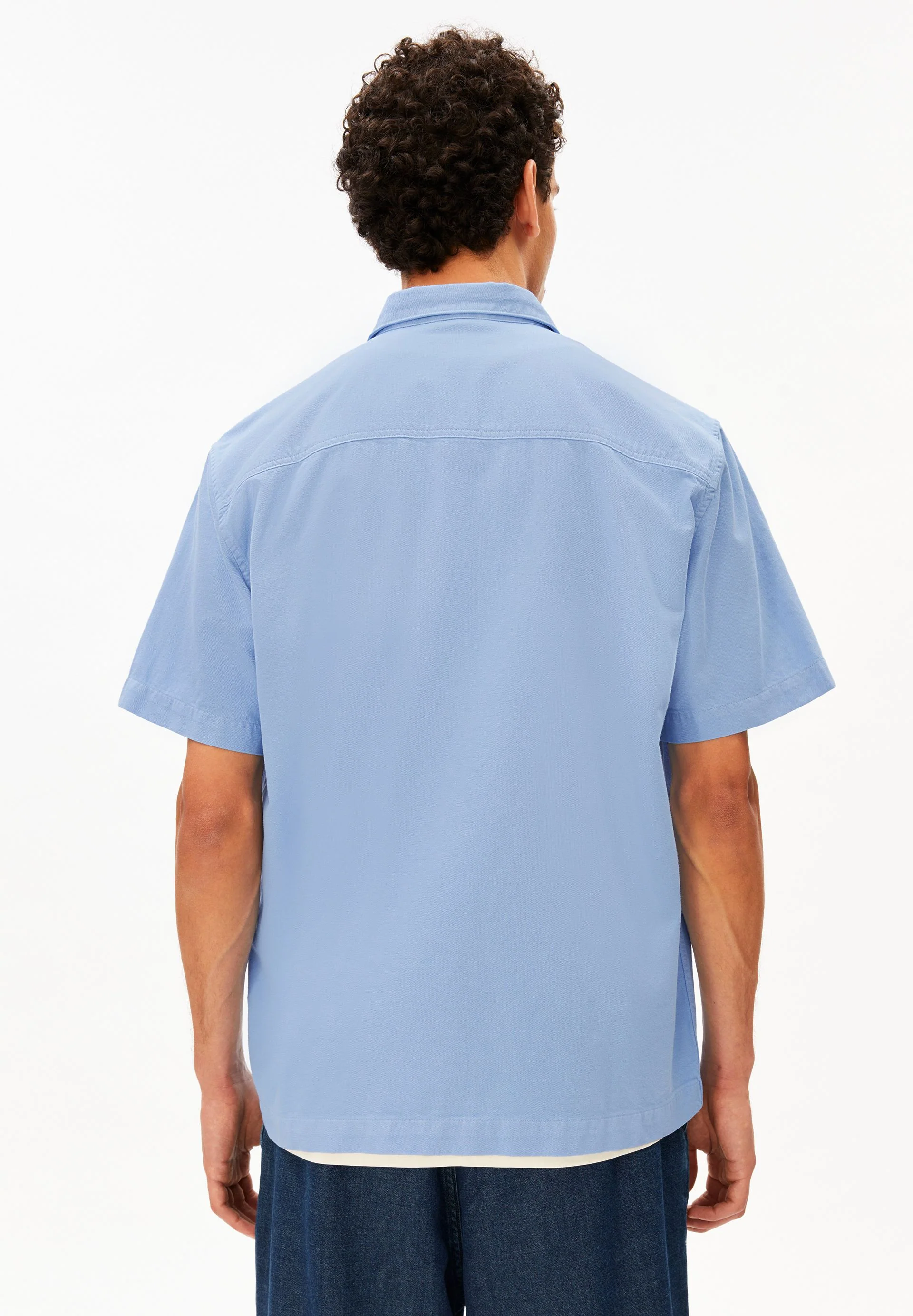 BAUMWOLL-LEINEN KURZARMHEMD | wedgwood - Image 2