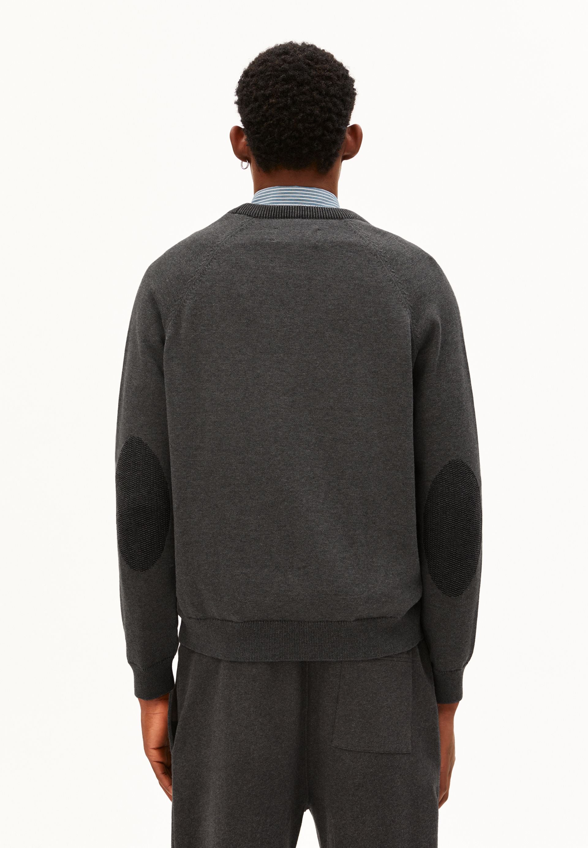 BAUMWOLL-STRICKPULLOVER | mid silver melange-black - Image 2