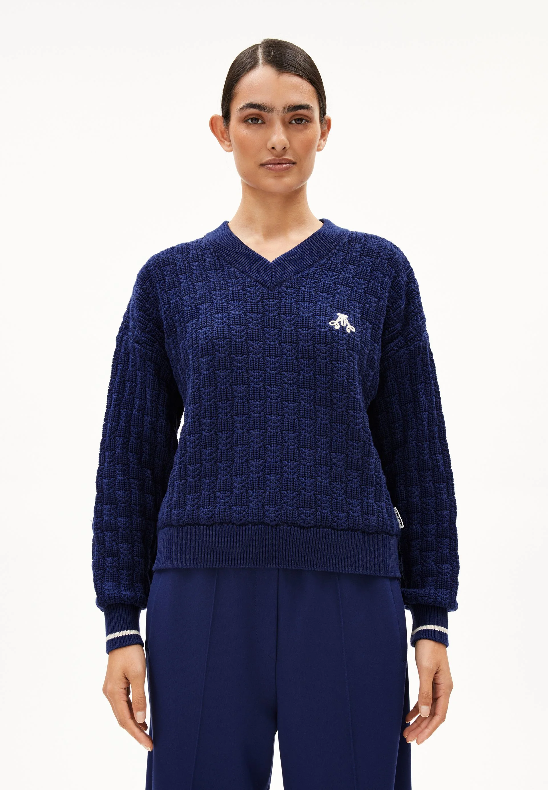 CAARLAS STRUCTURE STRICKPULLOVER | blue noon