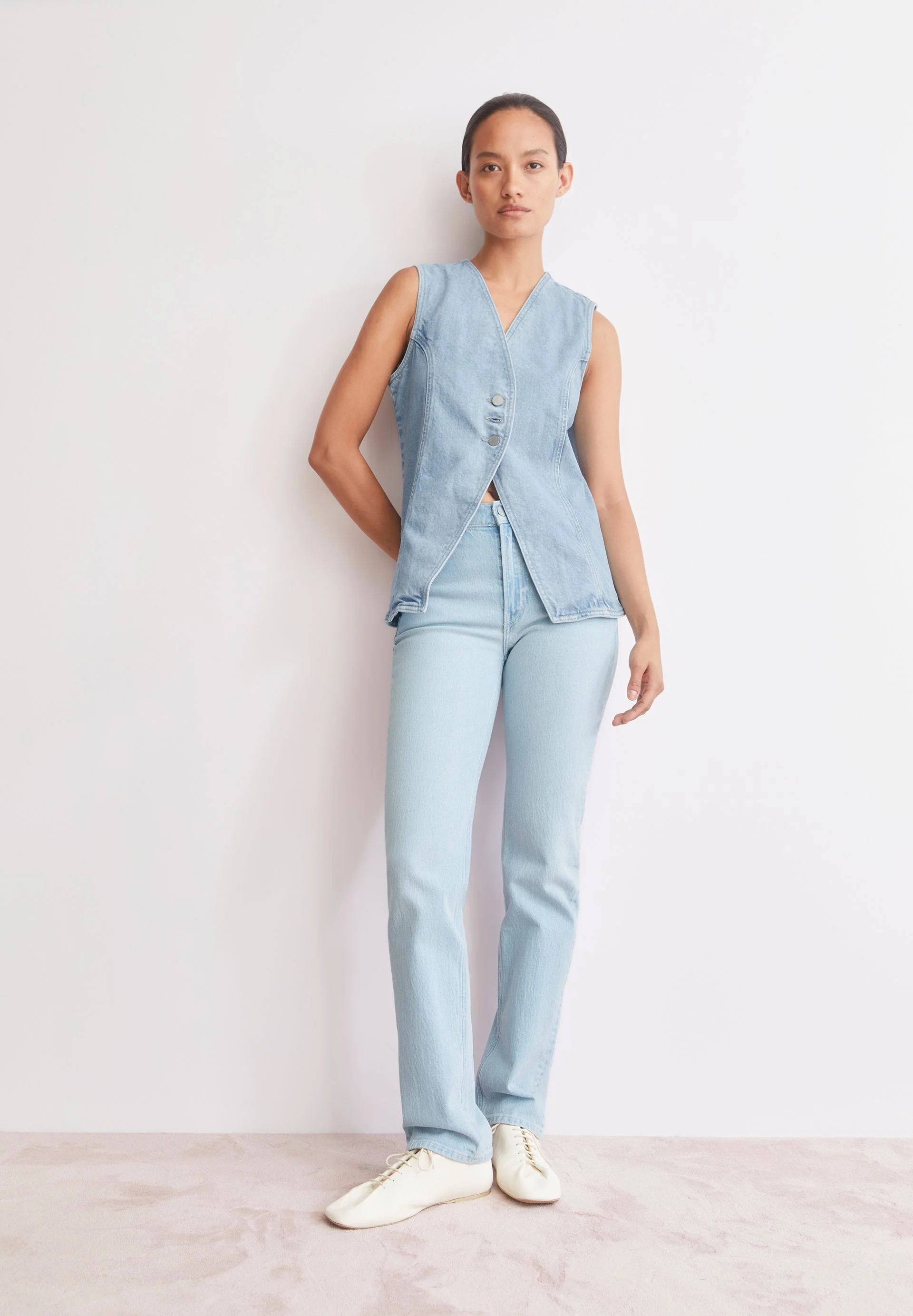 CARENAA MID WAIST STRAIGHT JEANS | glacier - Image 4