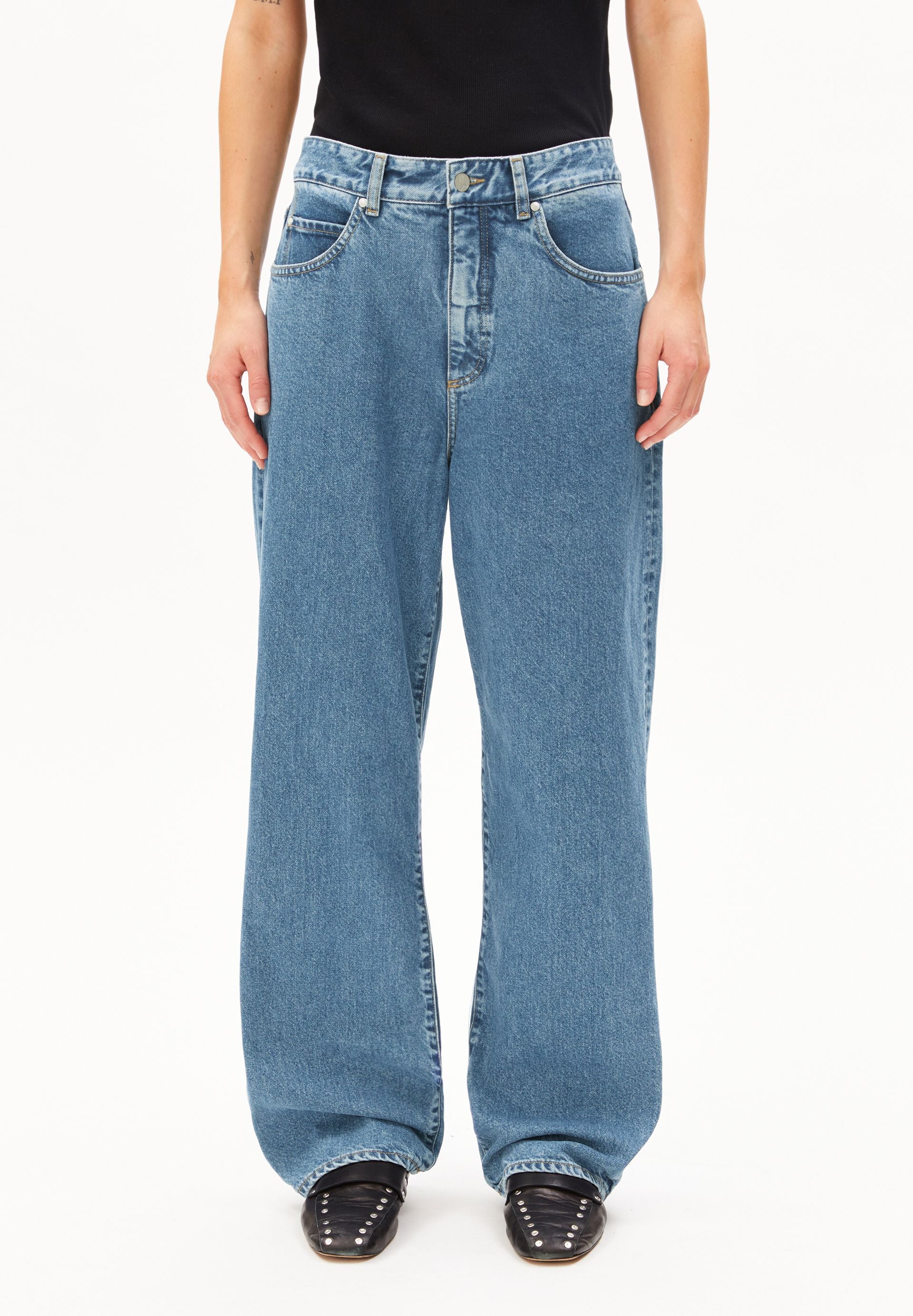HAAYI LOW WAIST BAGGY JEANS | indigo stone