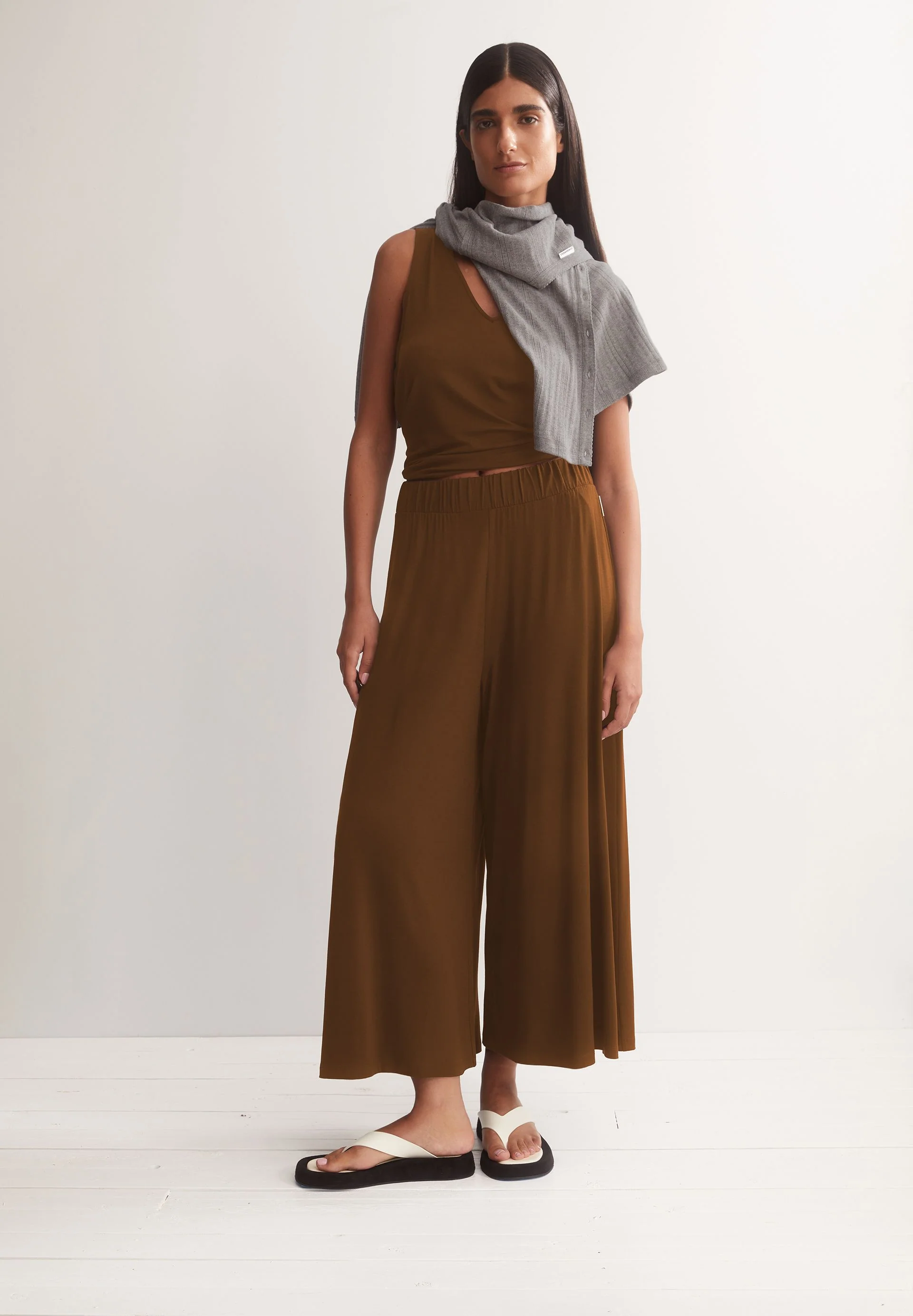 CROPPED JERSEY-HOSE | dried palm - Image 4