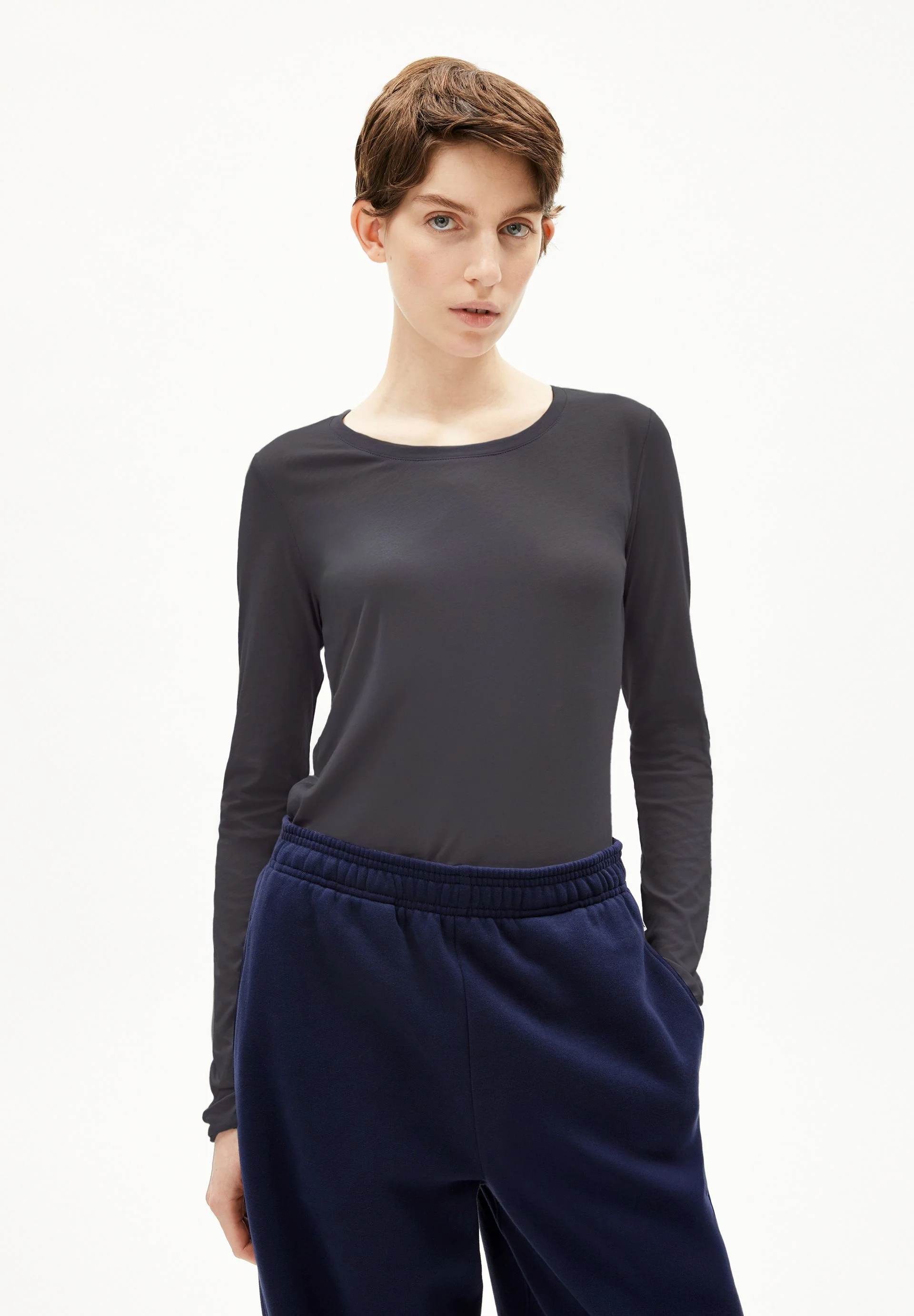EINIAARA SOFT LANGARMSHIRT | dark steel