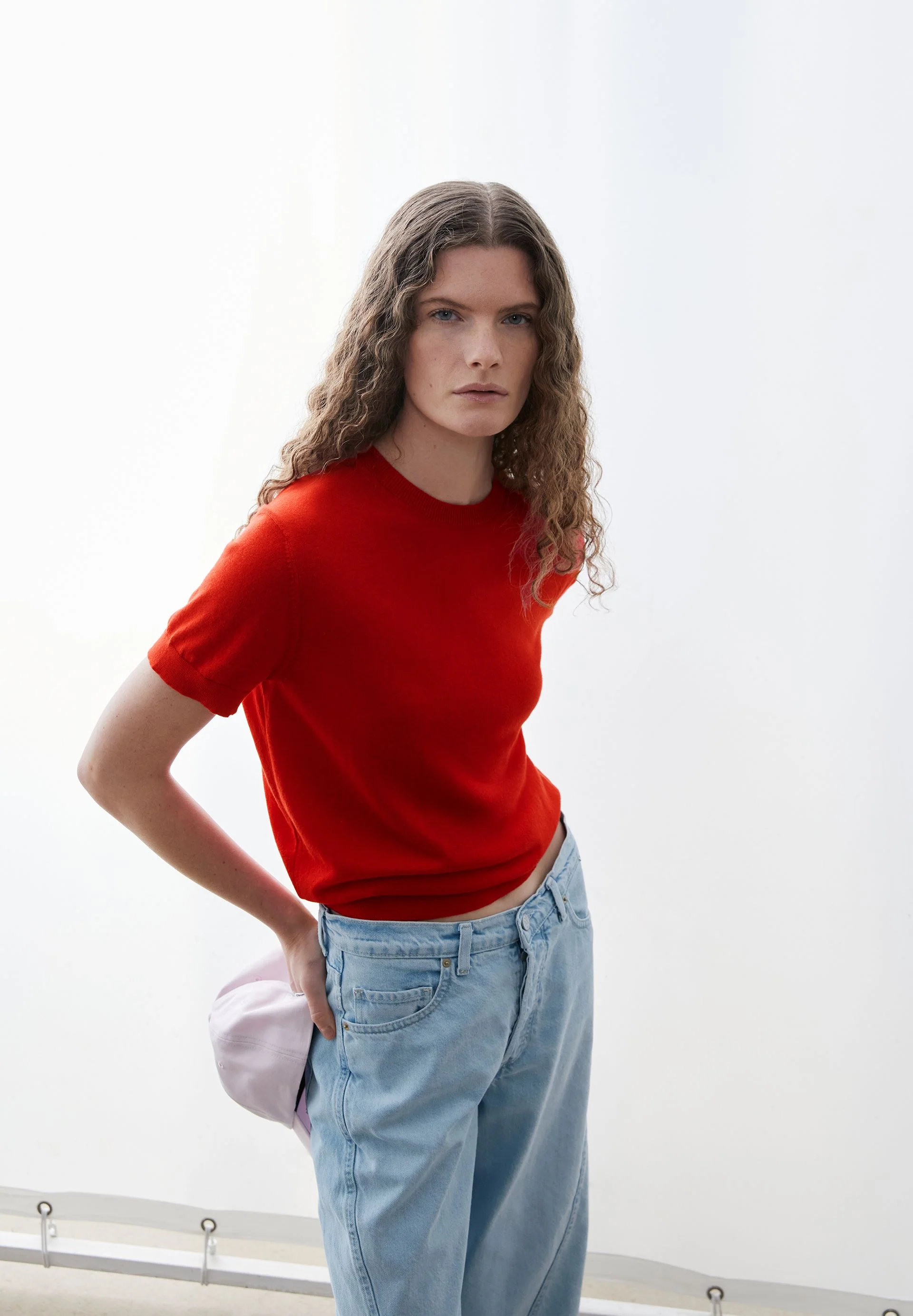 KURZÄRMLIGER STRICKPULLOVER | mars red - Image 4