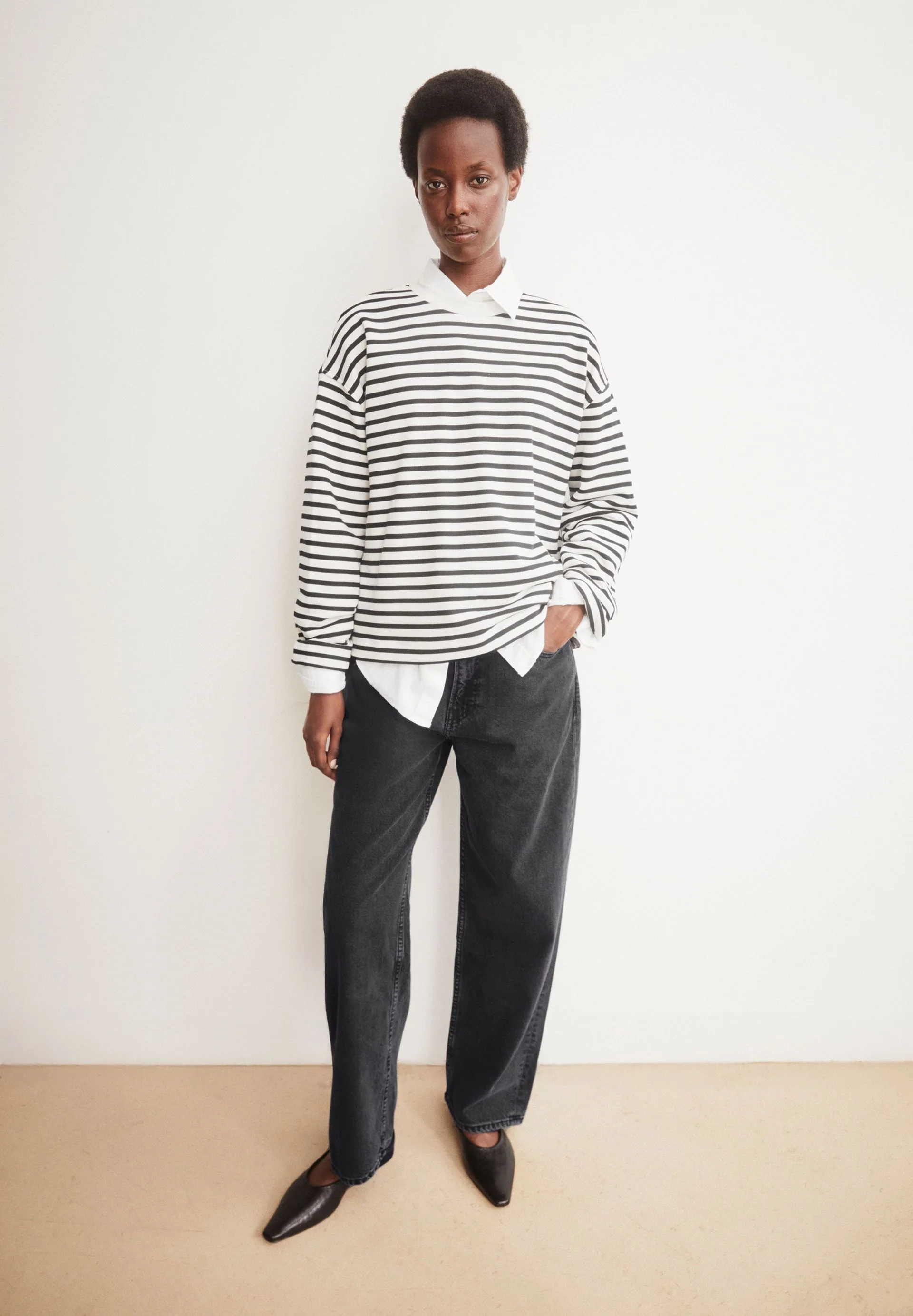FRANKAA MAARLEN GESTREIFTES SWEATSHIRT | undyed-black - Image 4