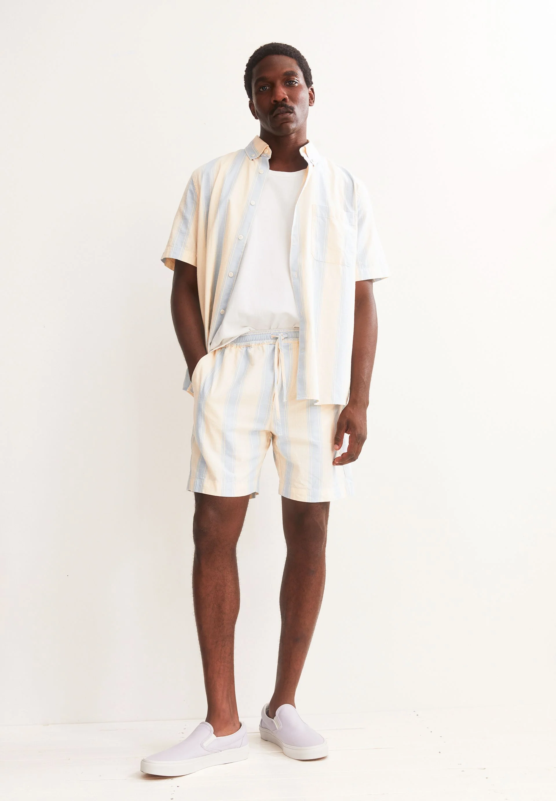 GESTREIFTE SHORTS | wedgwood - Image 4