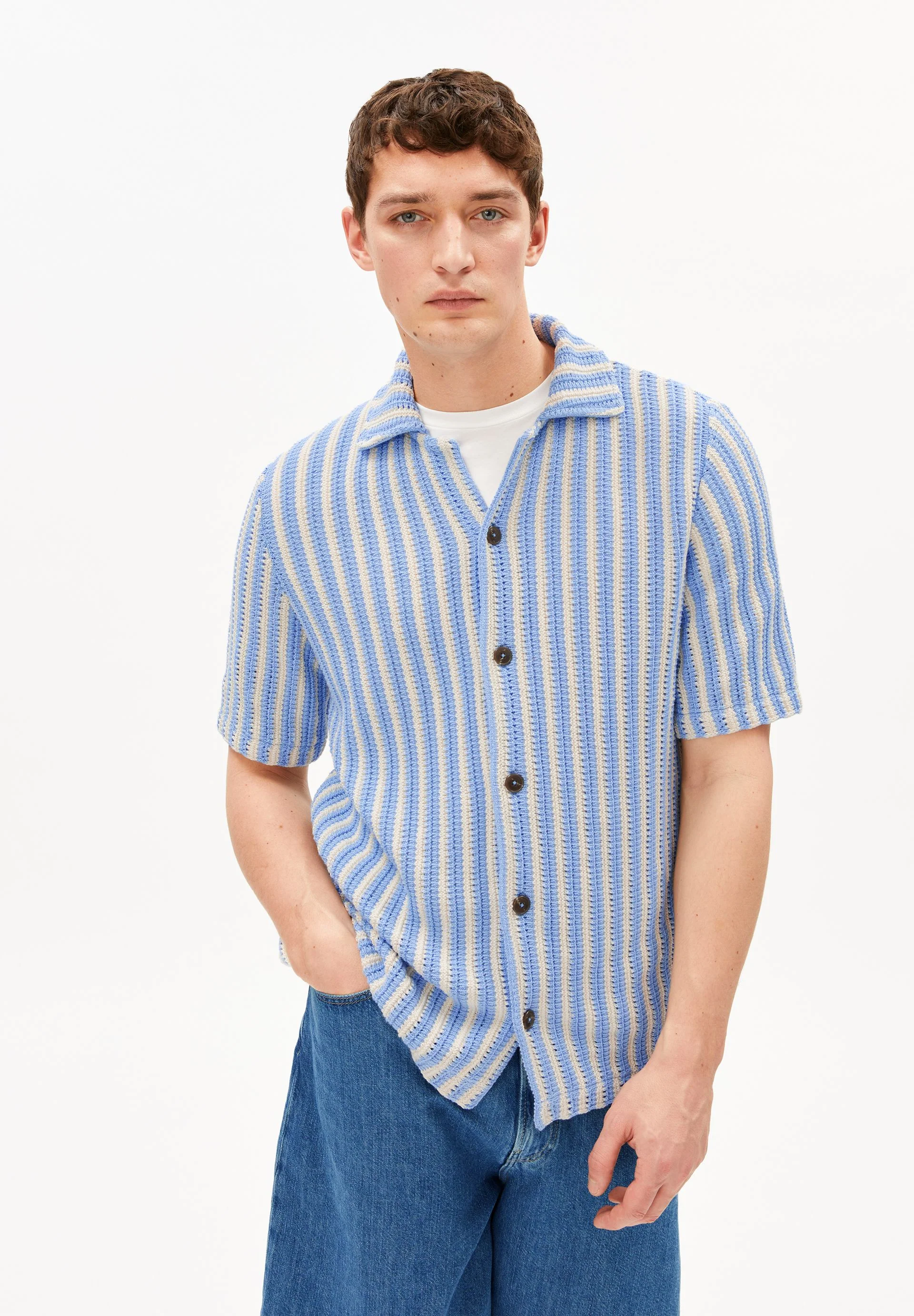 GESTREIFTES STRICKPOLOSHIRT - Image 2