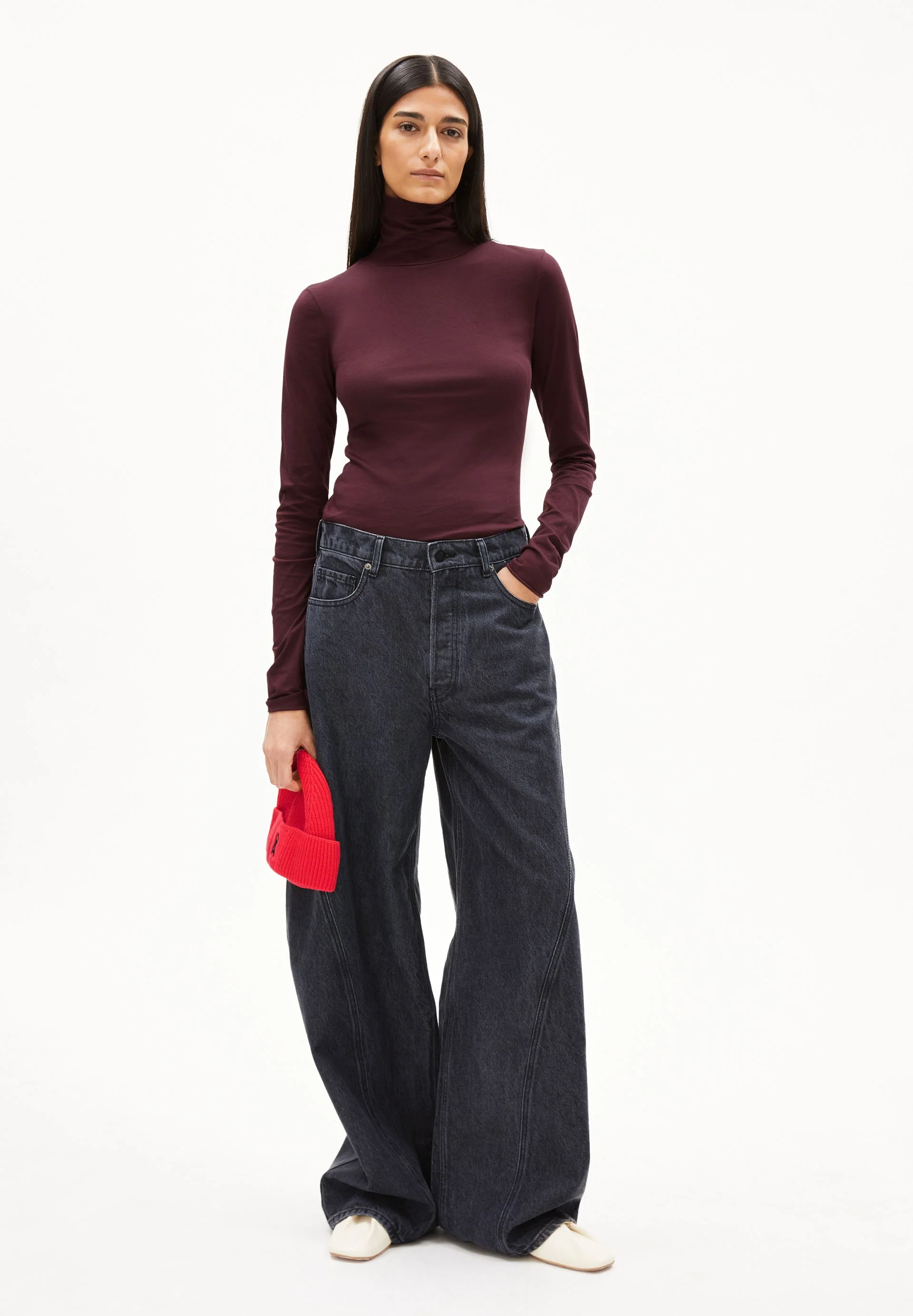 GRAZILIANAA SOFT LANGARMSHIRT | dark cranberry - Image 5