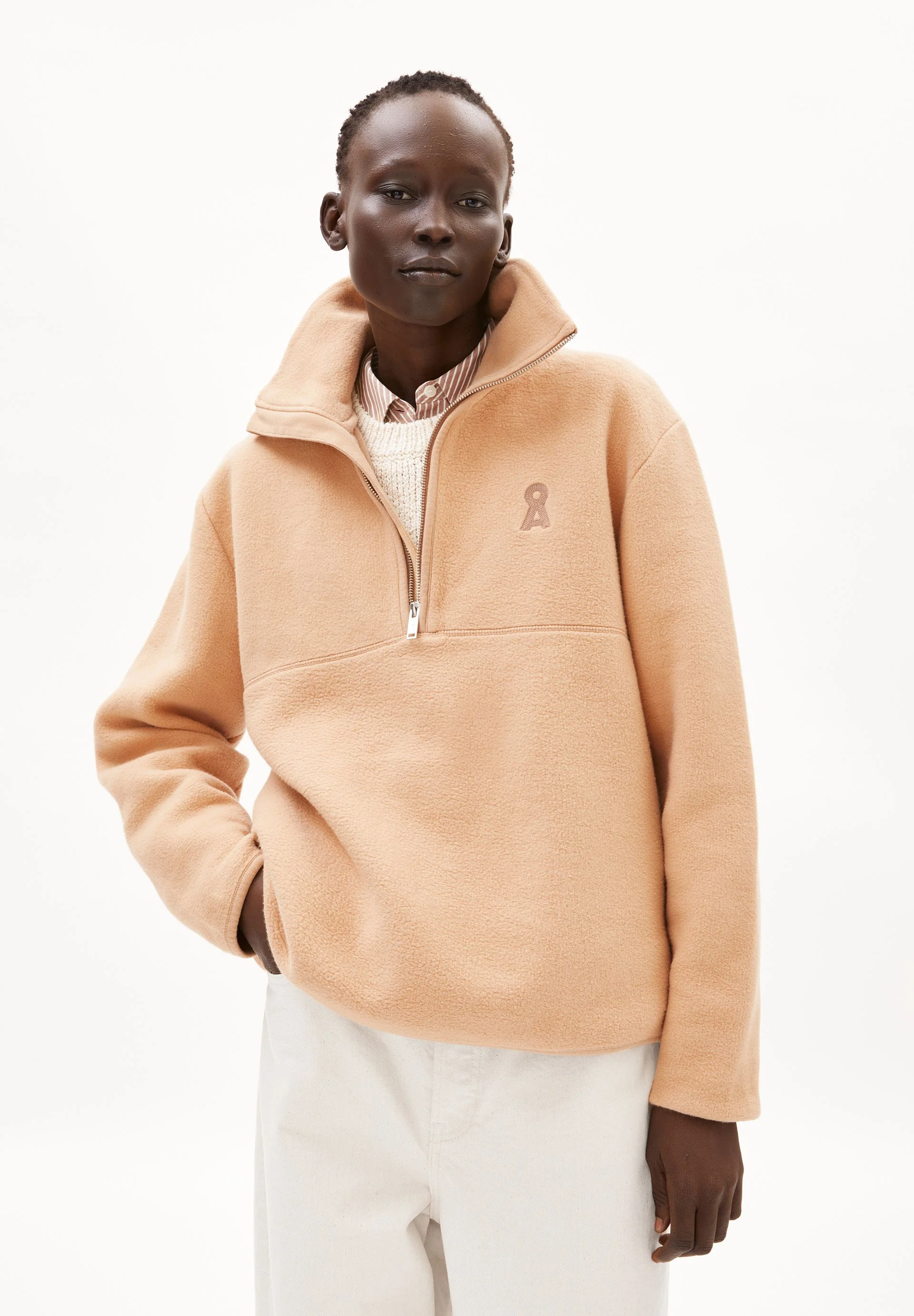 HAARLEENAA BAUMWOLL-FLEECE | beige blond