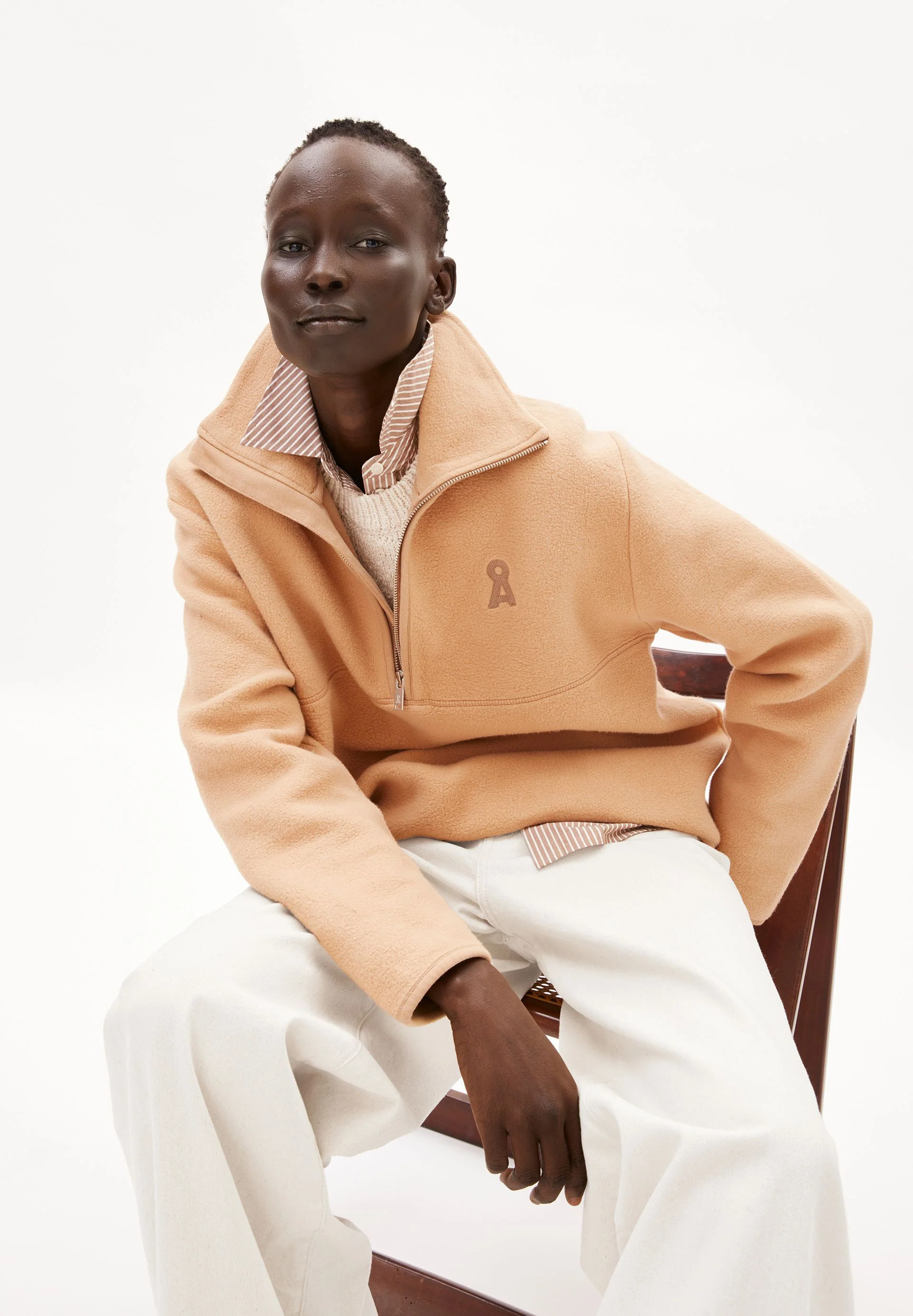 HAARLEENAA BAUMWOLL-FLEECE | beige blond - Image 4