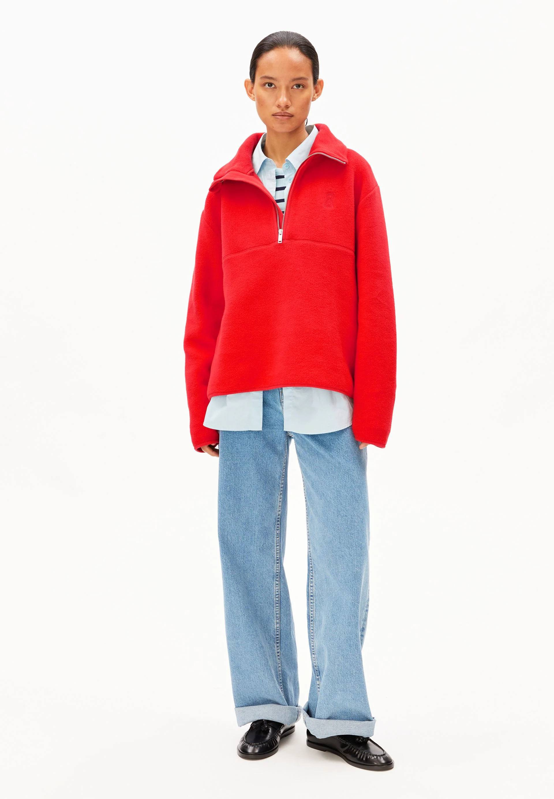 HAARLEENAA BAUMWOLL-FLEECE | mars red - Image 5