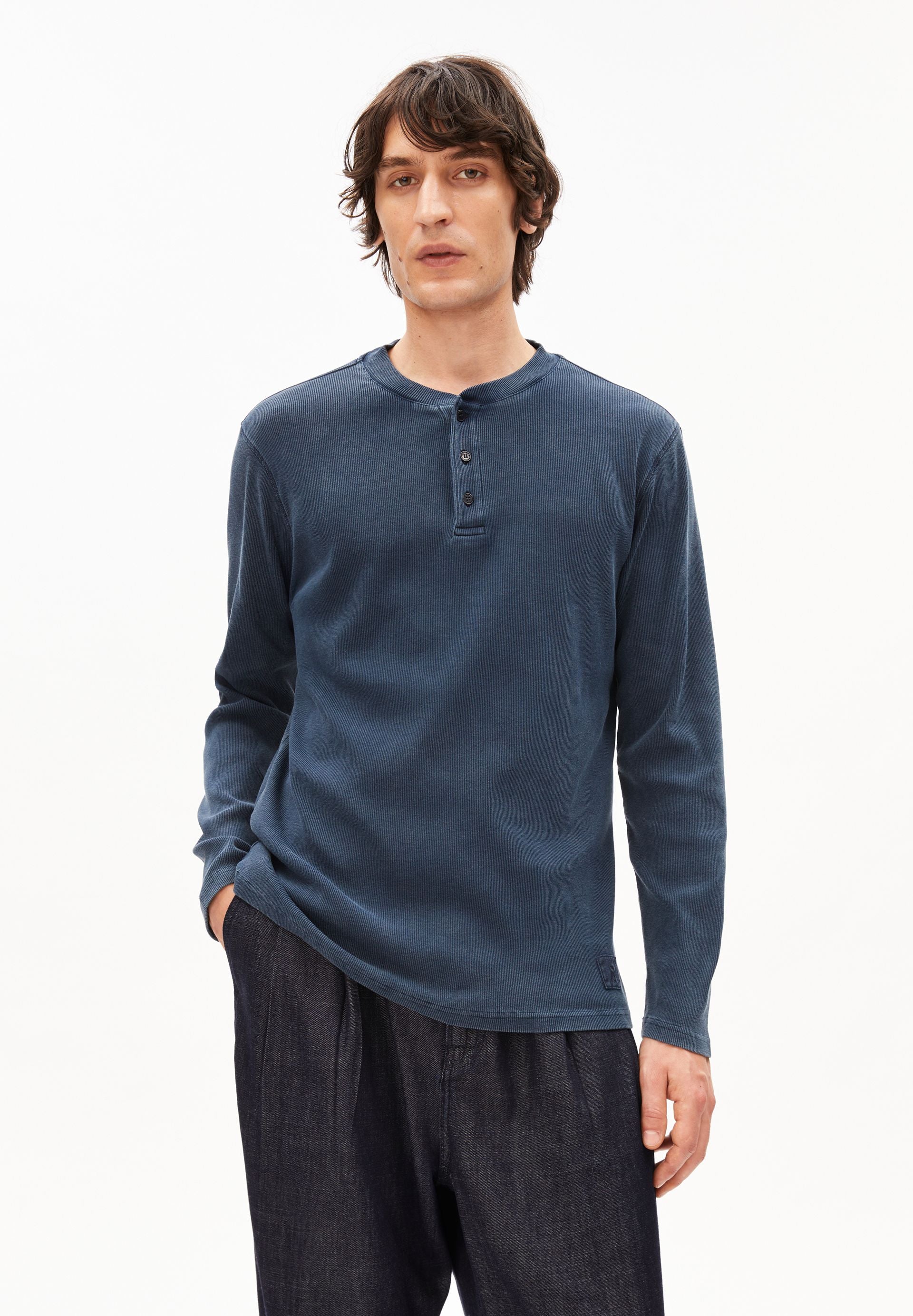 HENLY GMT DYE LANGARMSHIRT | night sky washed
