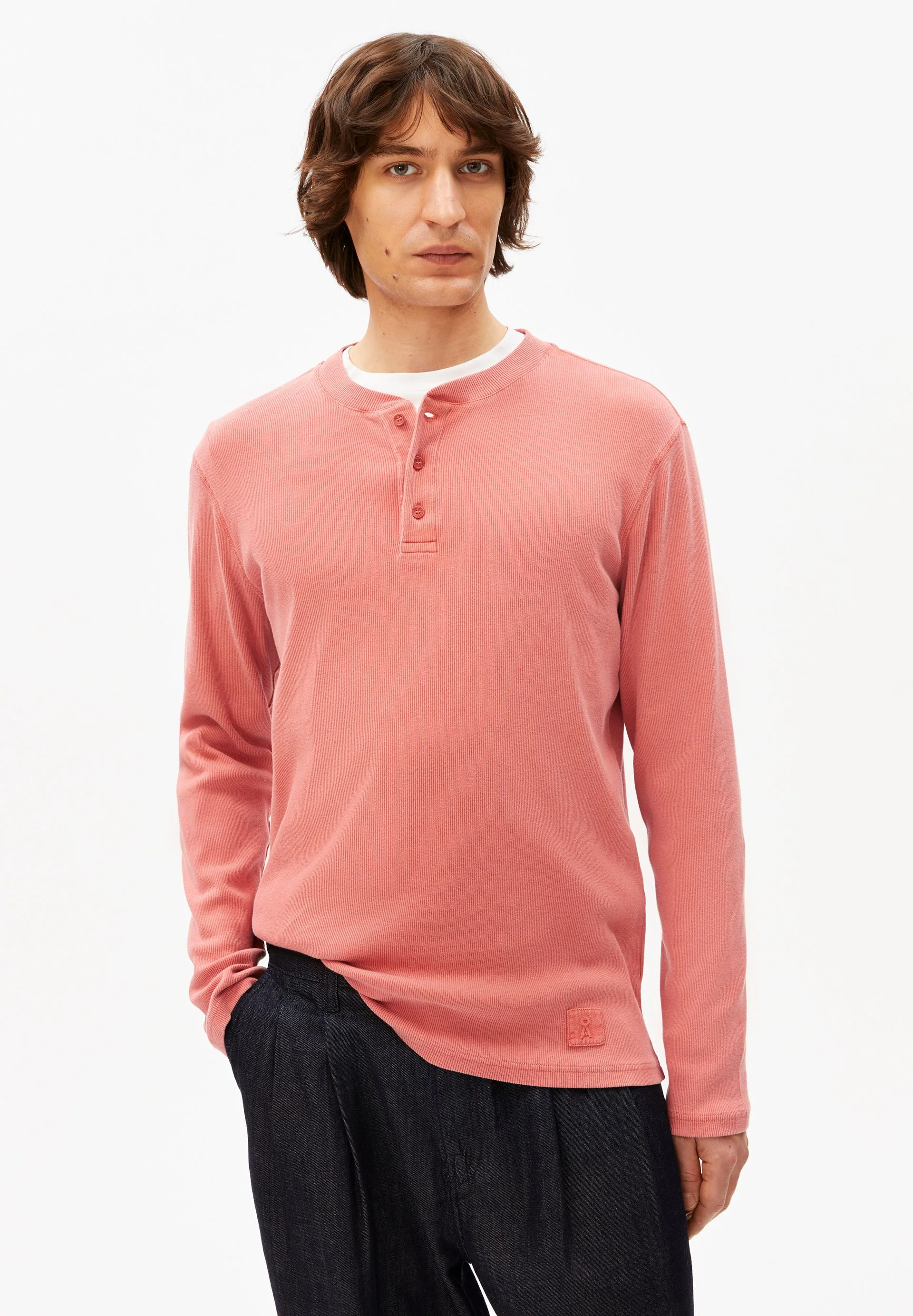 HENLY GMT DYE LANGARMSHIRT | tabasco red washed