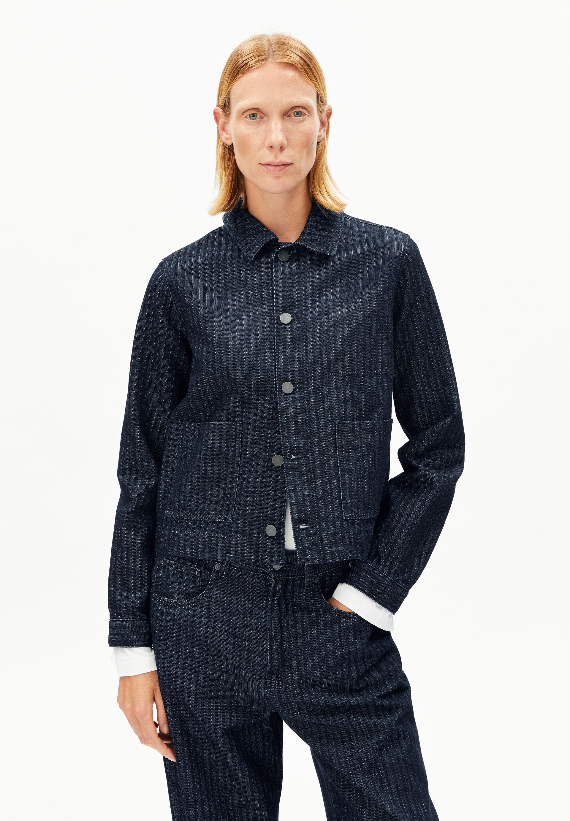 HERRINGBONE DENIM CHORE JACKET