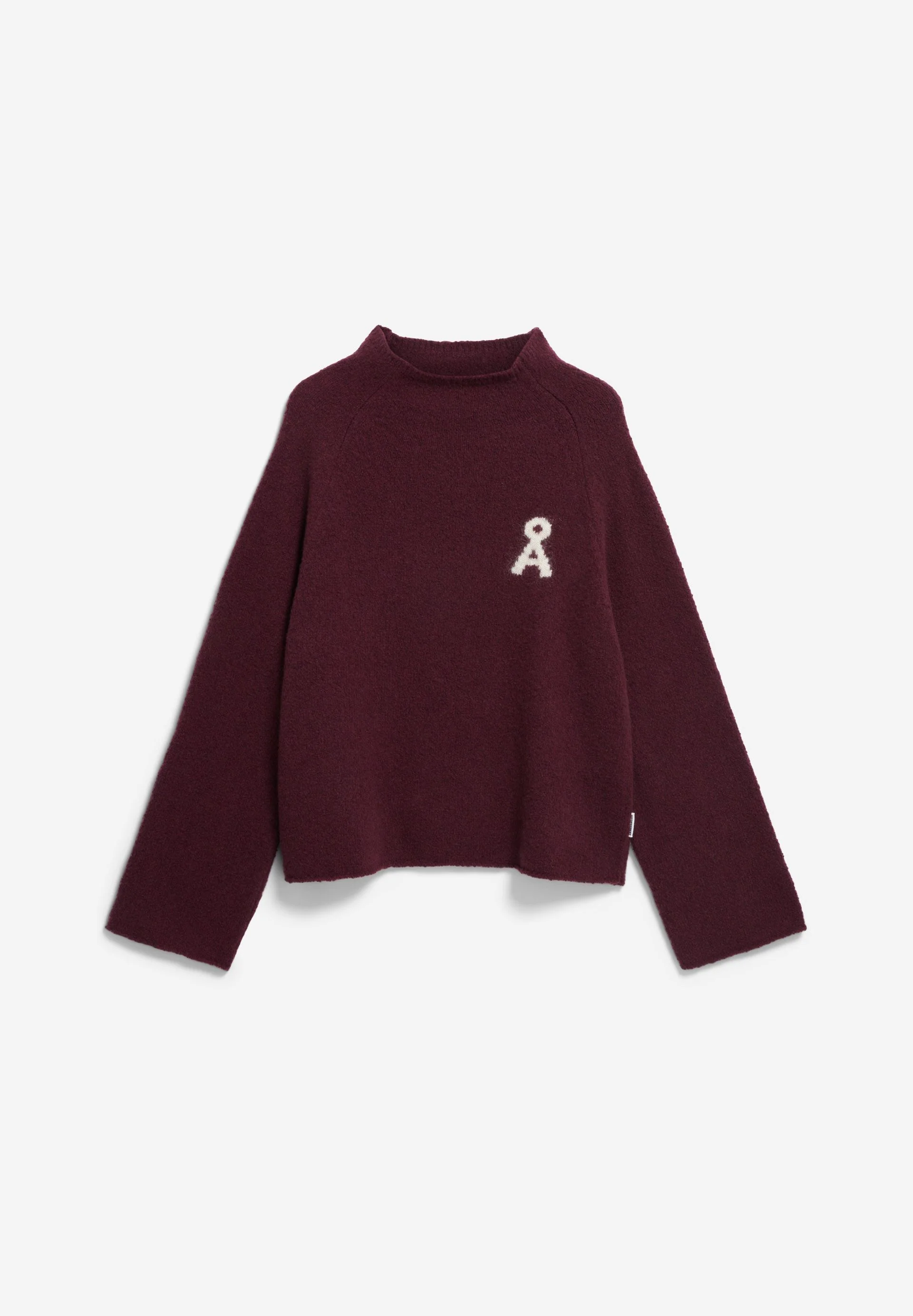 ICONIC Å BOUCLÉ STRICKPULLOVER | dark cranberry-oatmilk - Image 6