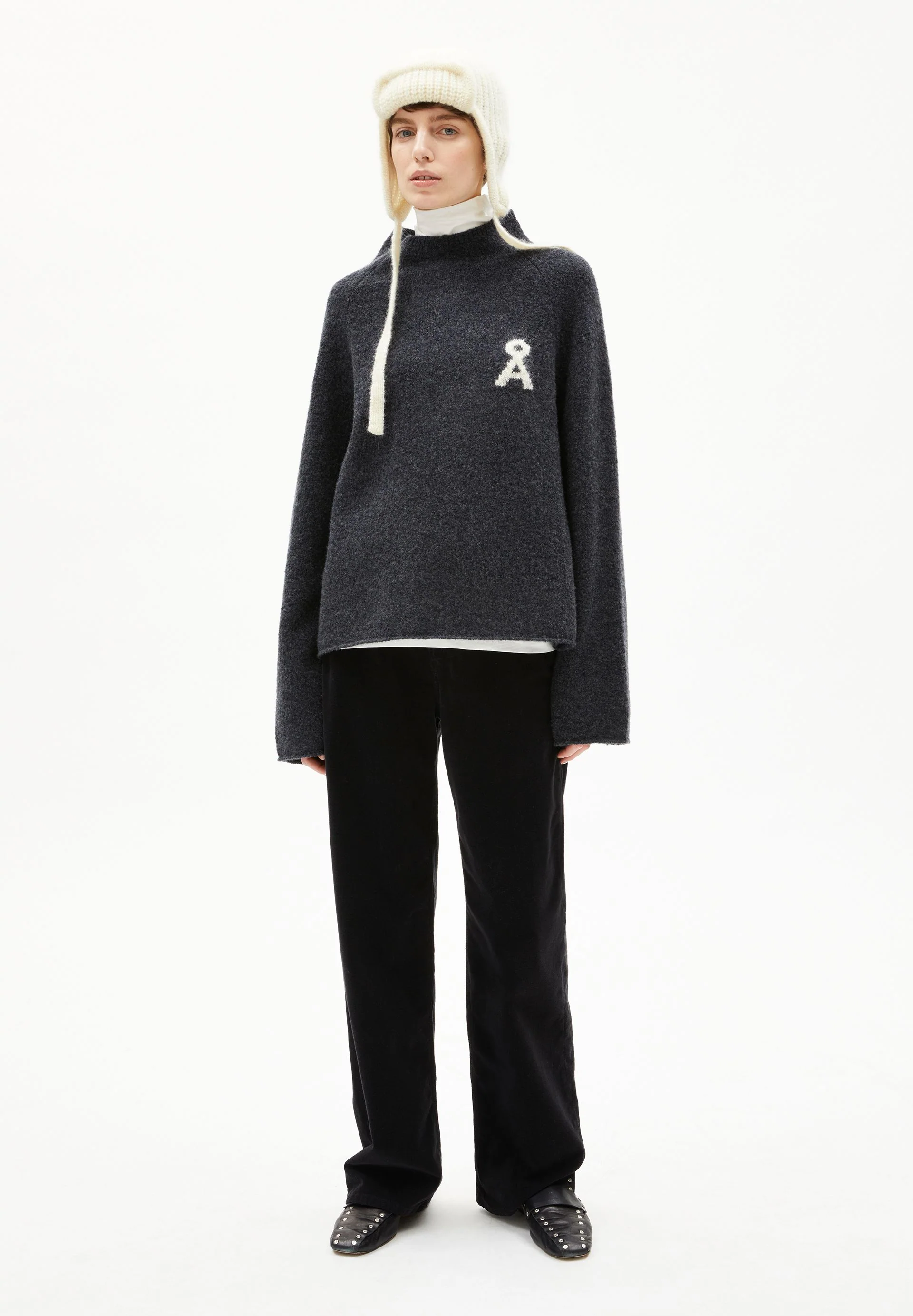 ICONIC Å BOUCLÉ STRICKPULLOVER | steel melange-oatmilk - Image 5