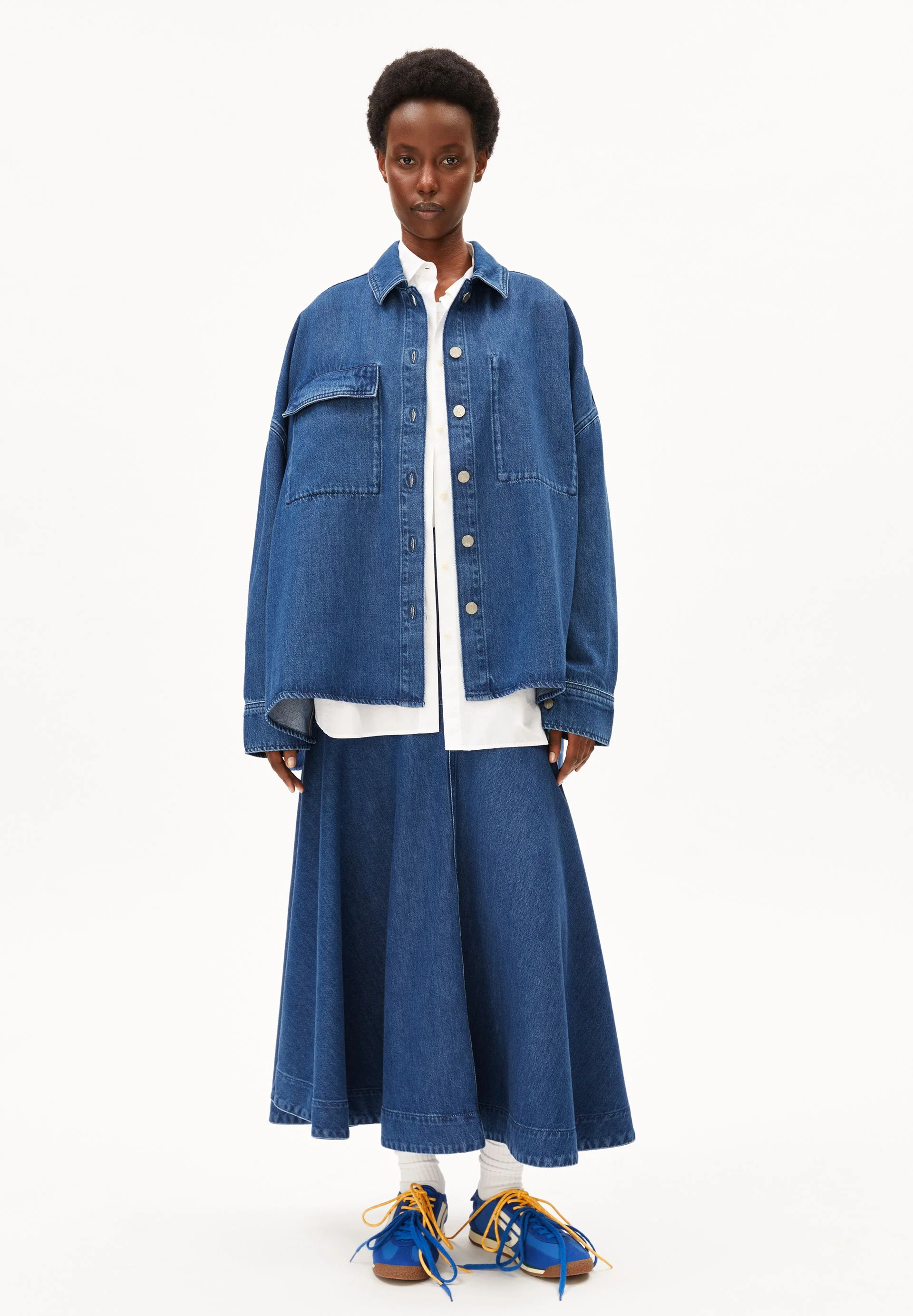 JEANS-MIDI-ROCK | bright blue - Image 5