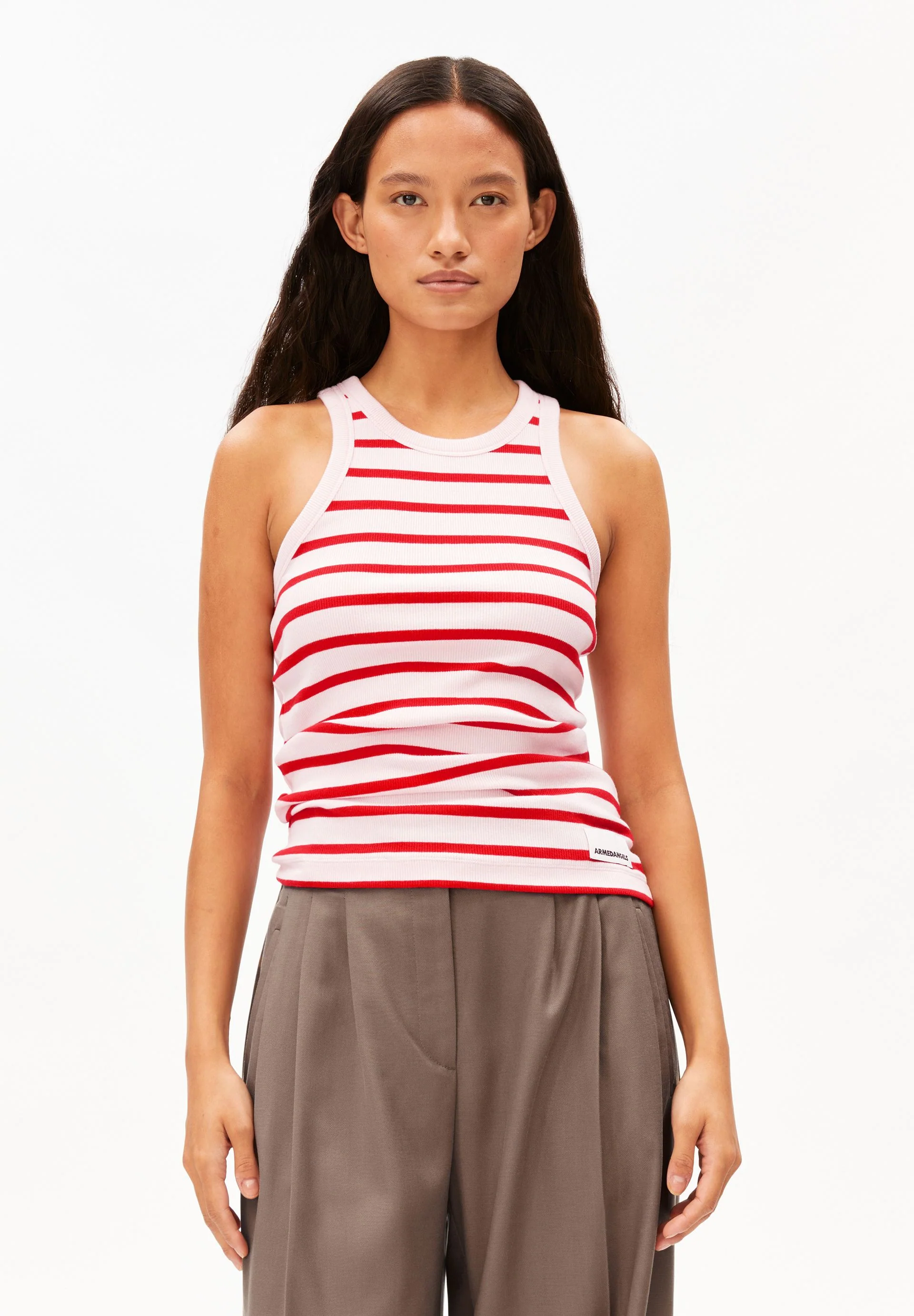 KANITAA GESTREIFTES TOP | pink mist-mars red