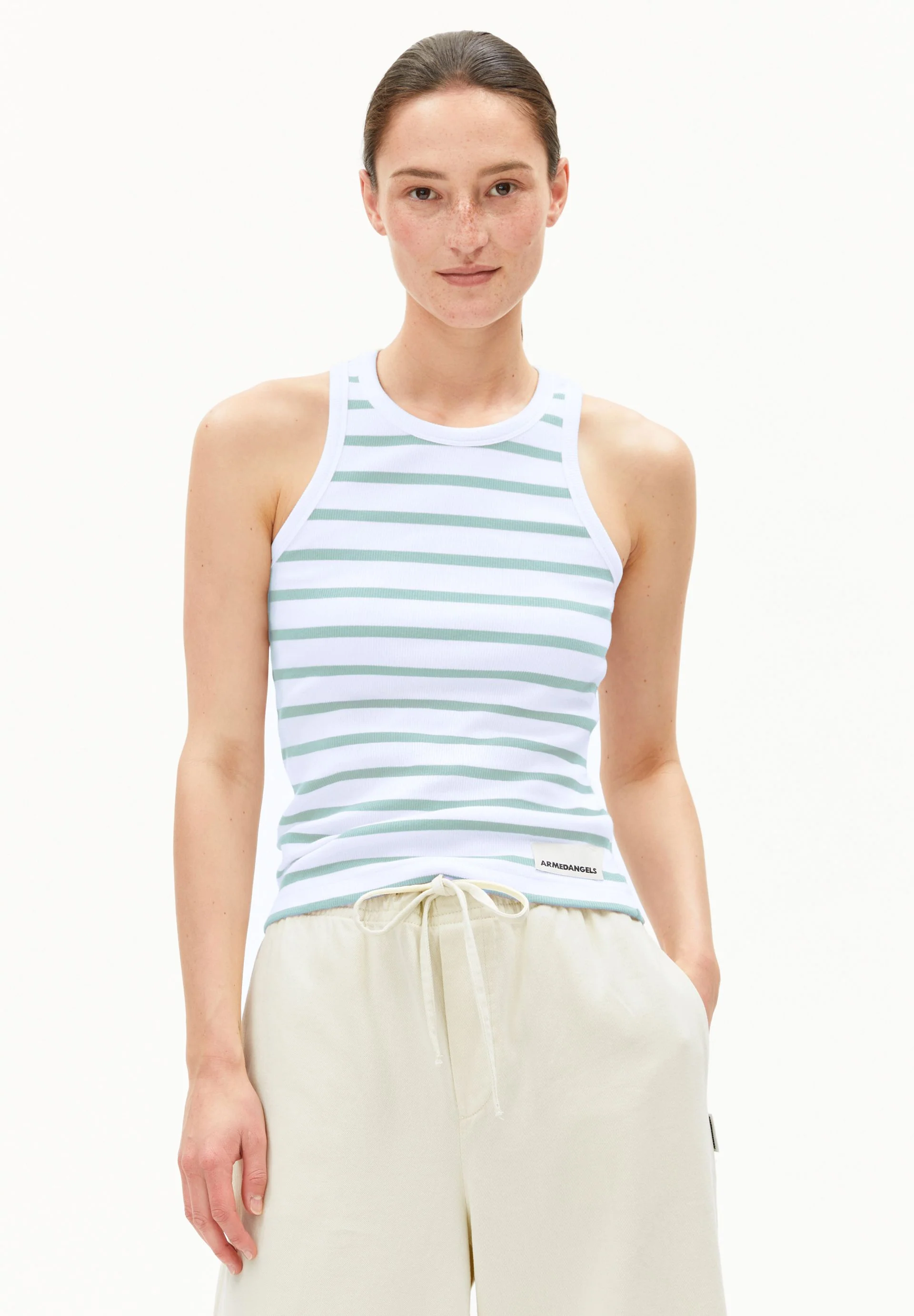 KANITAA GESTREIFTES TOP | white-foam
