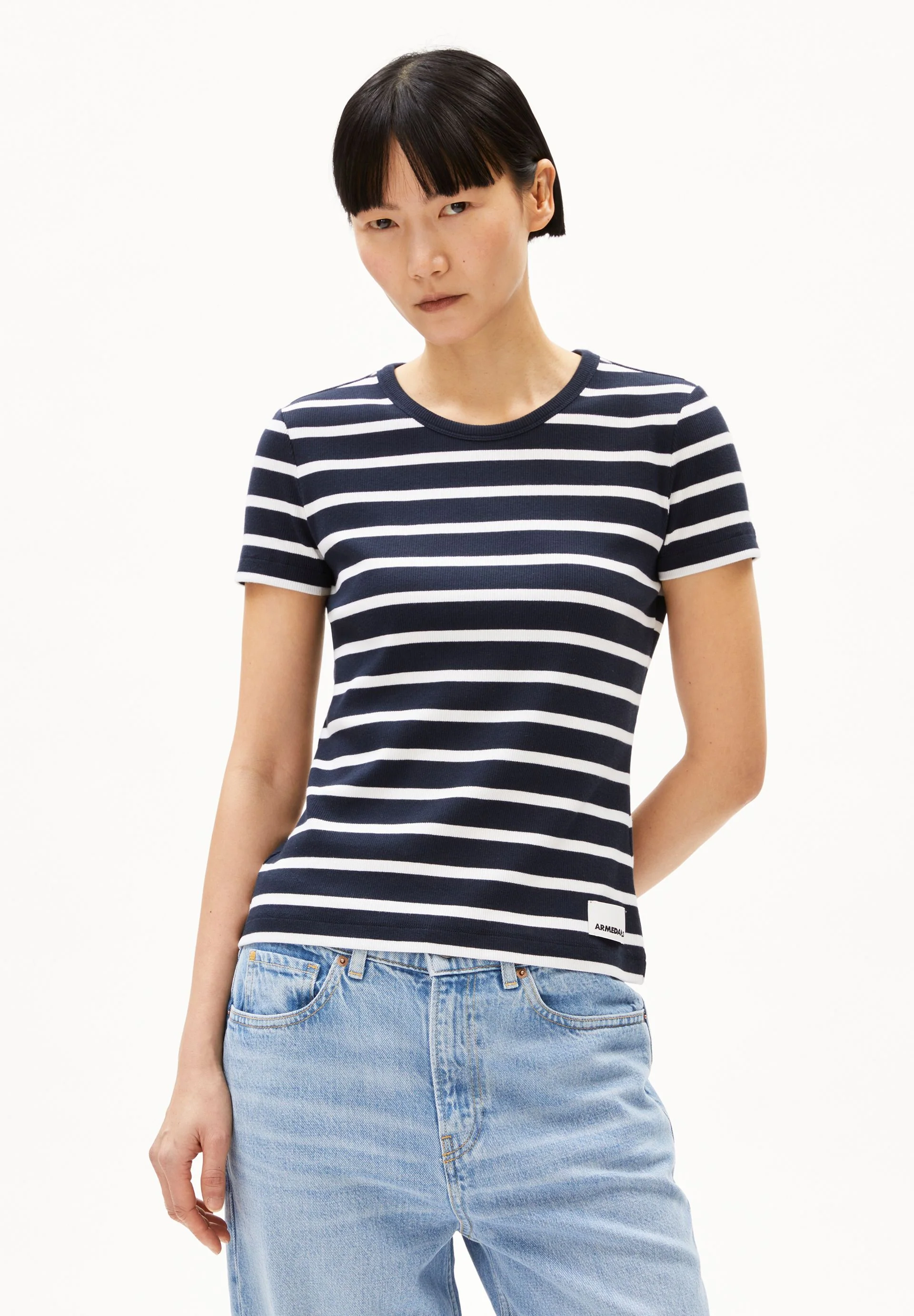 KARDAA GESTREIFTES RIPP-T-SHIRT | night sky-white