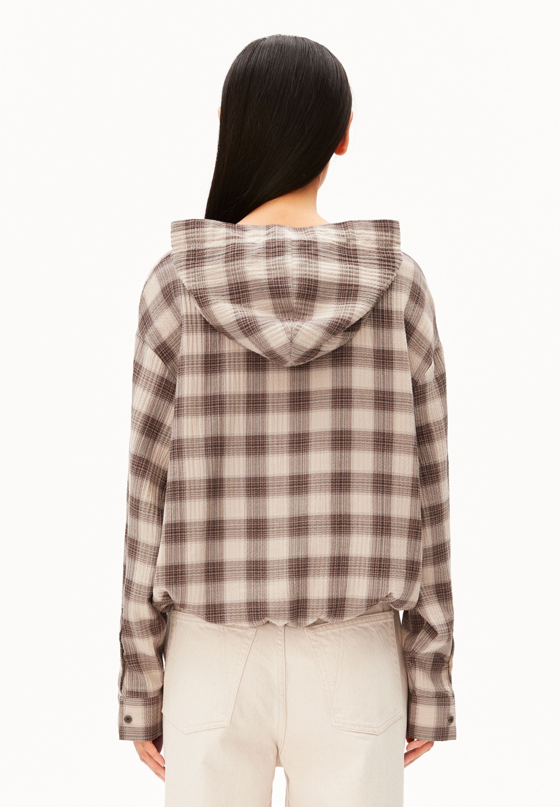 KARIERTE BLUSE MIT KAPUZE | sandstone-claystone - Image 2