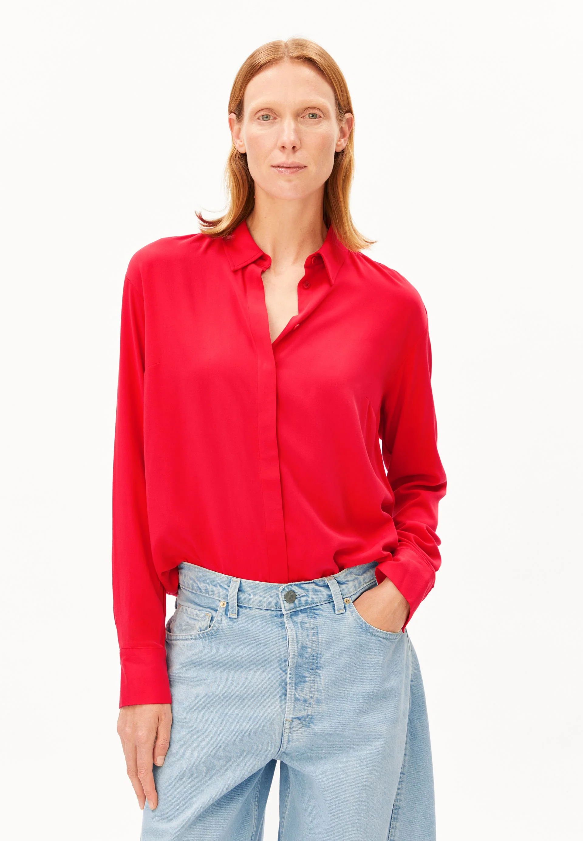 LARISAANA LANGARMBLUSE | mars red