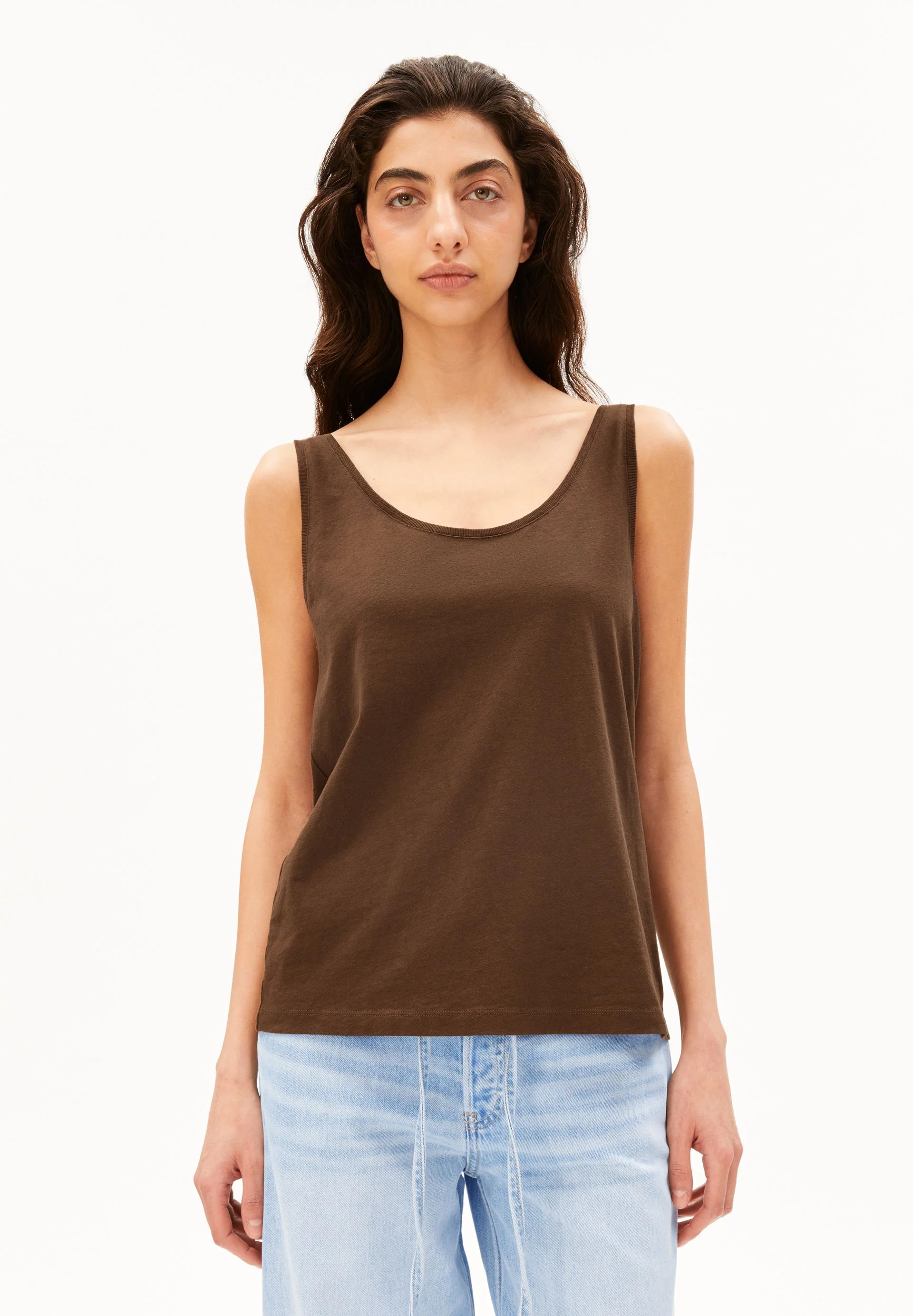 LEINEN-MIX TOP | dried palm