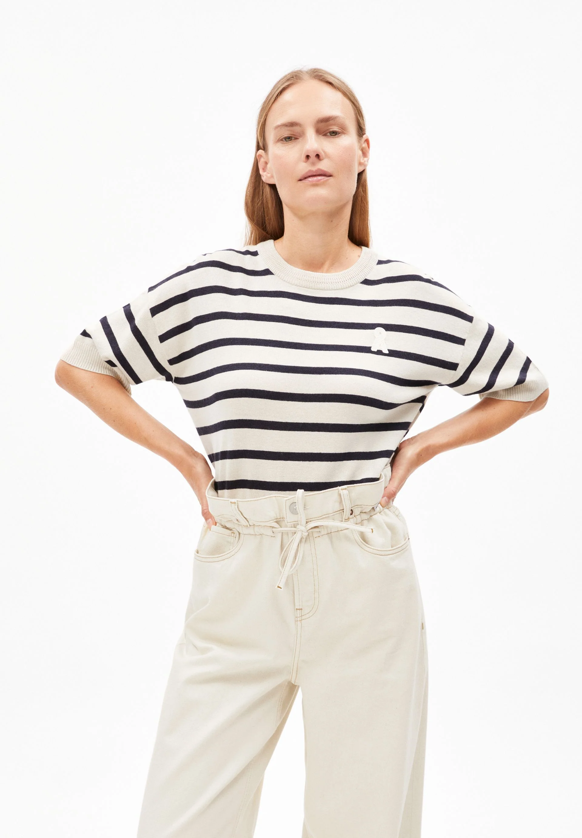 LIZAA LINO STRIPES | raw white-night sky