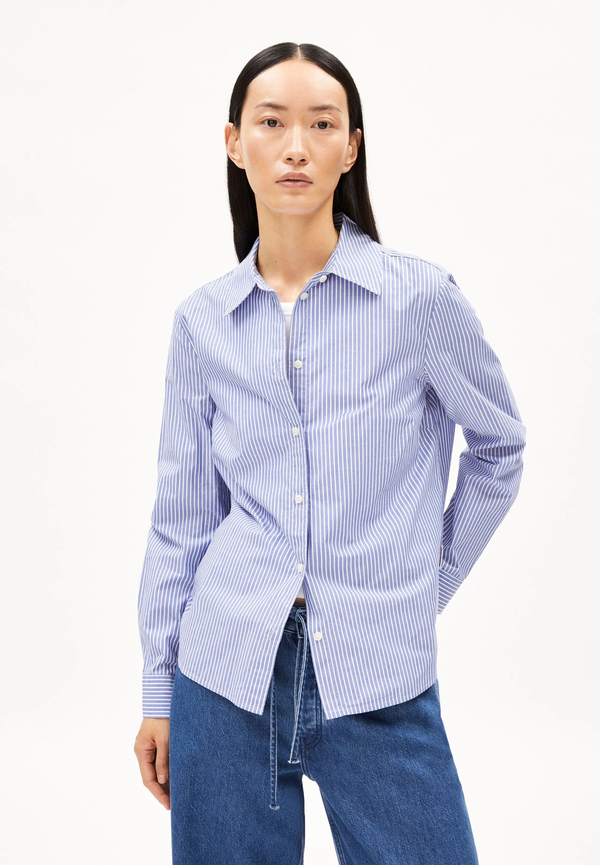 LOUILAA STRIPED | white-lapis blue