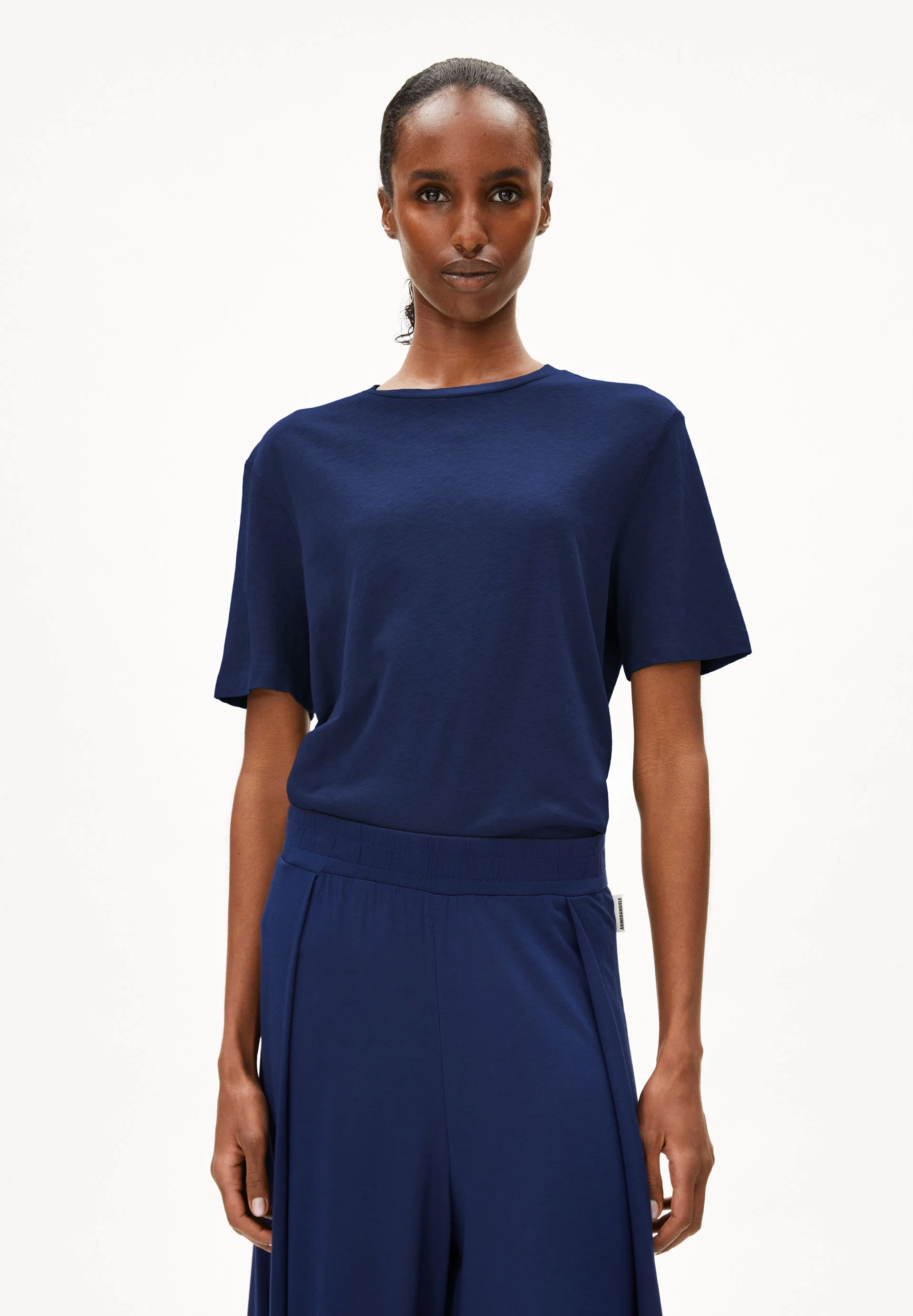 LUALAA LEINEN-MIX T-SHIRT | blue noon