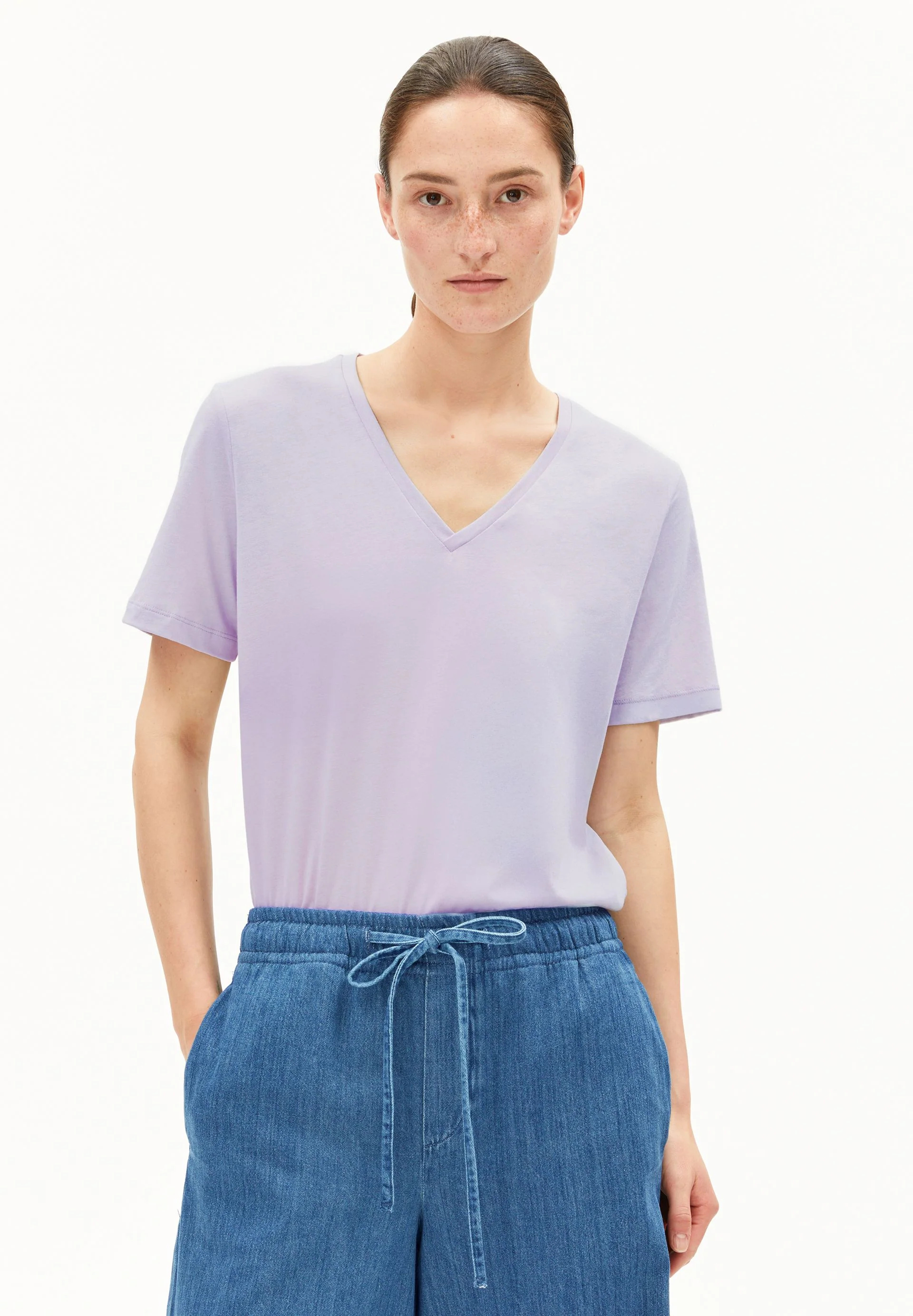 LUALAA V-NECK | soft lilac