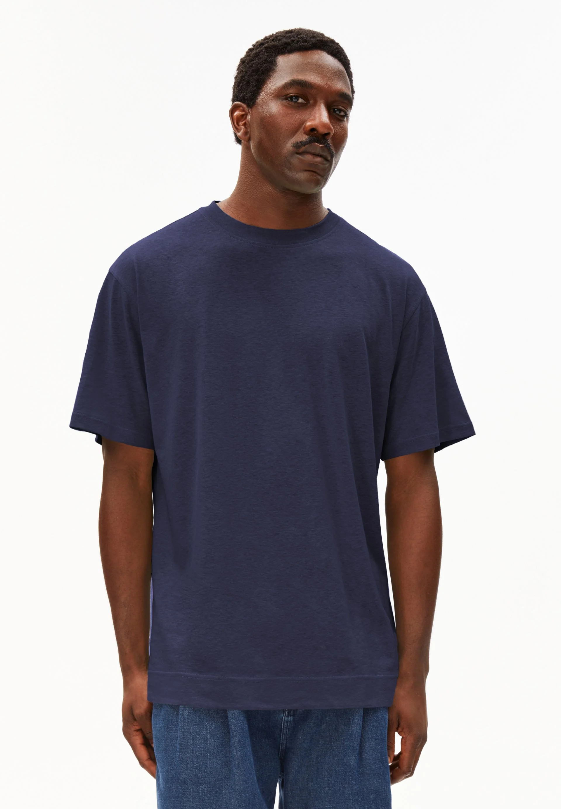 MAARKOS LEINEN-MIX T-SHIRT | tinted navy