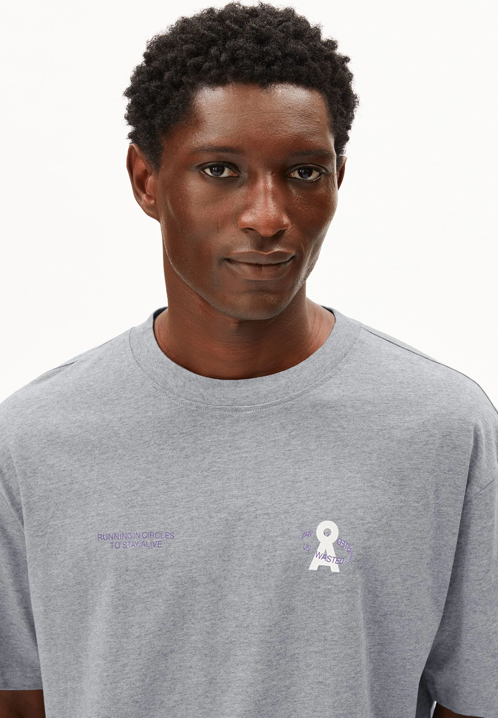 MAARKOS UN-WASTED T-SHIRT | silver melange - Image 3