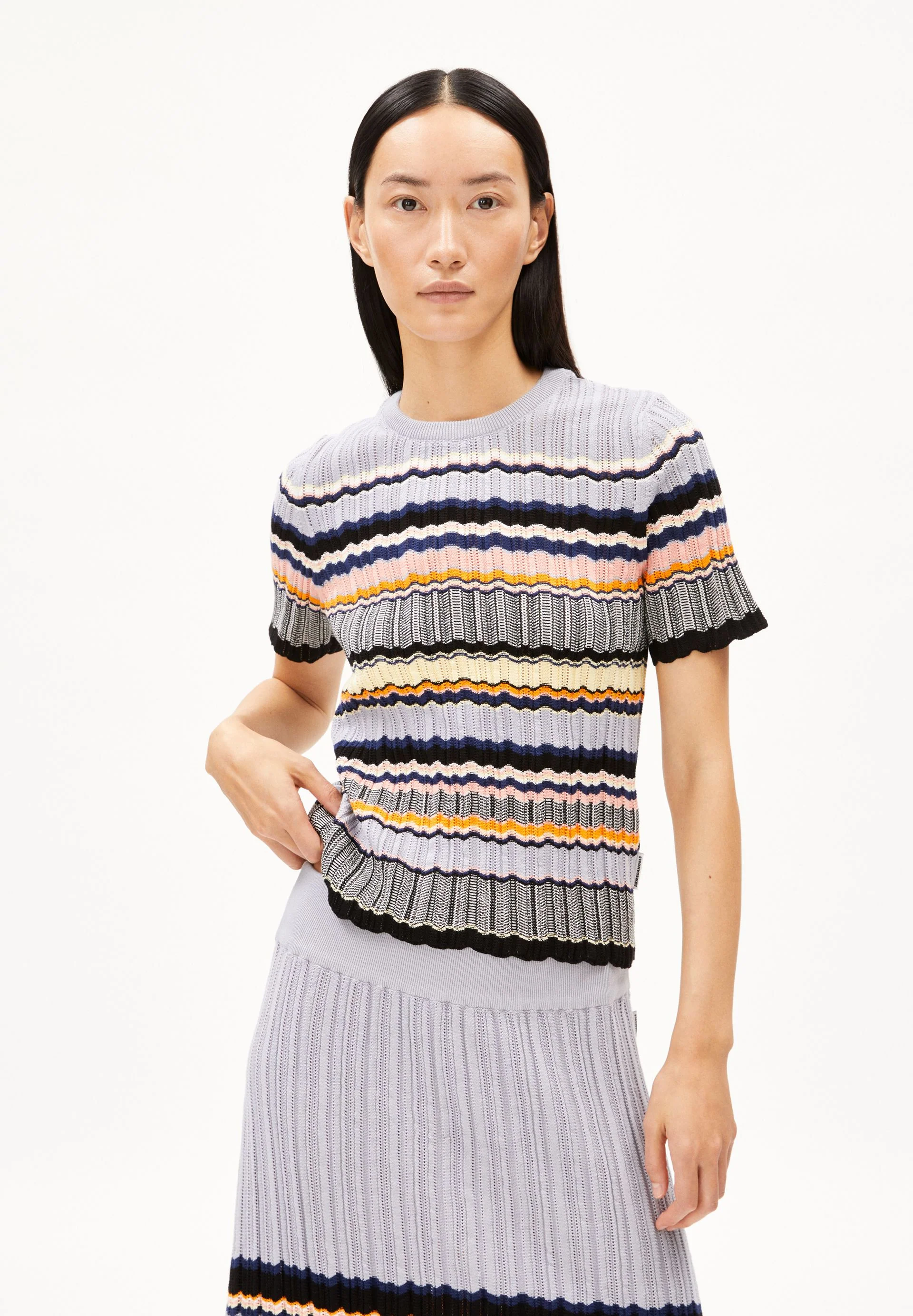 MAAYA STRIPES | misty morning-deep rosalilly