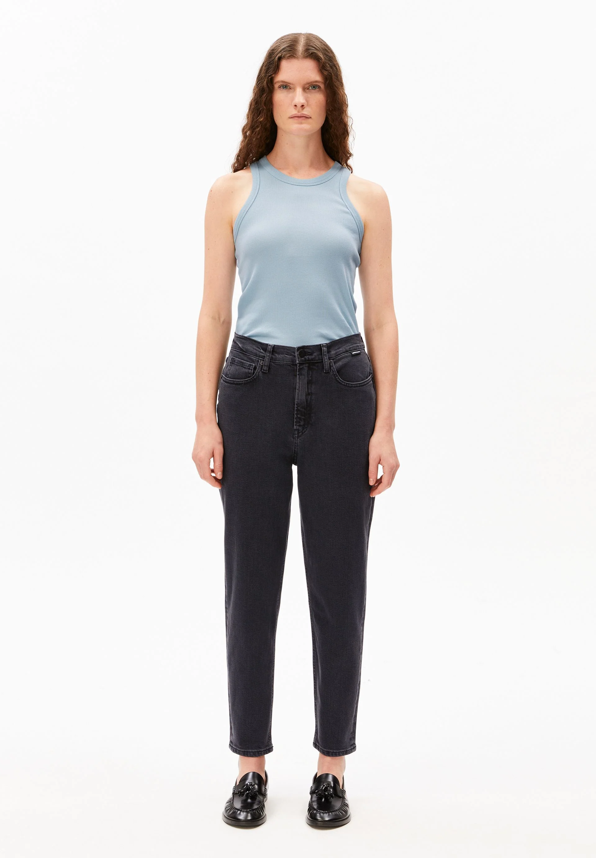 MAIRAA HIGH WAIST MOM JEANS | ebony - Image 5