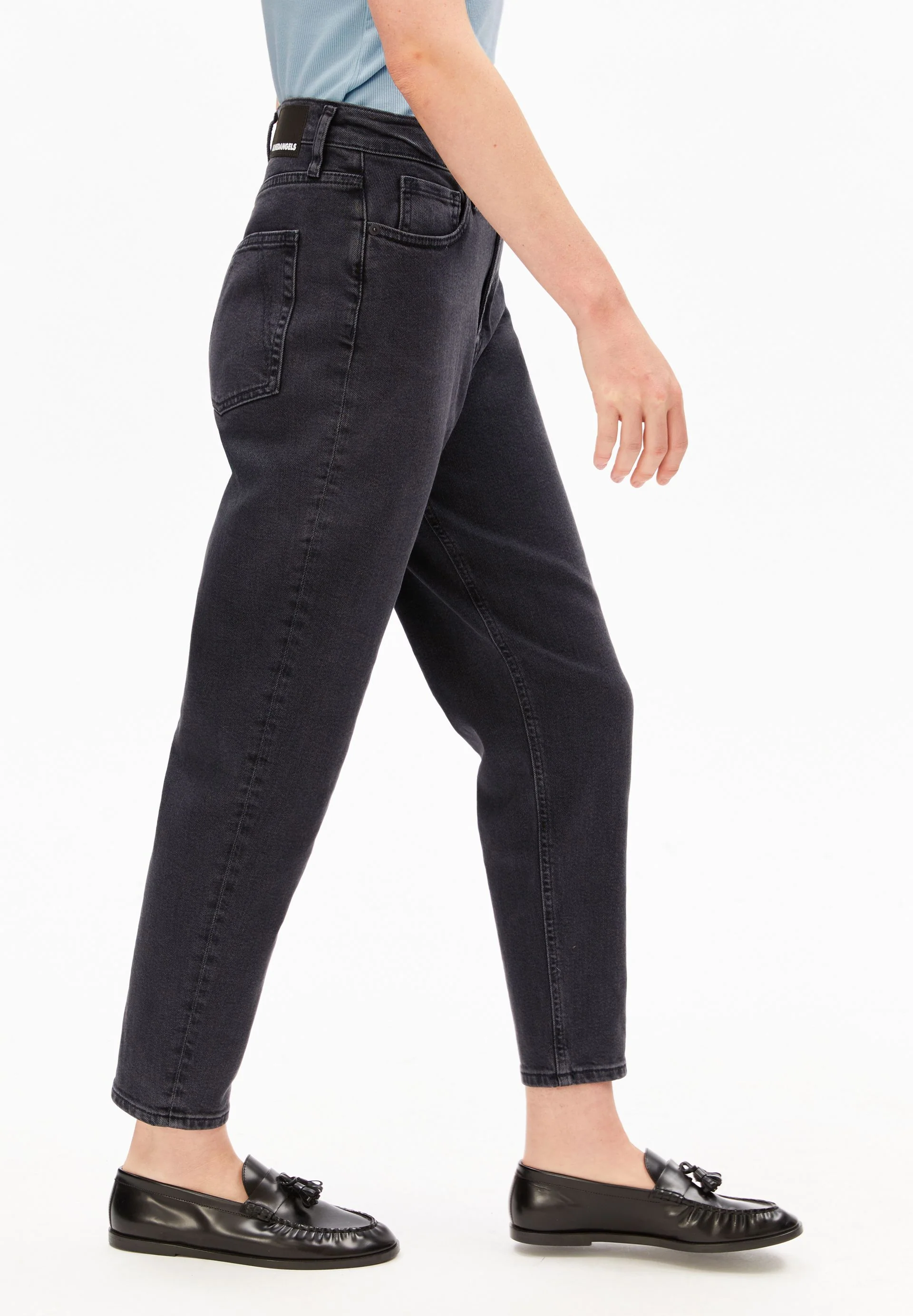 MAIRAA HIGH WAIST MOM JEANS | ebony - Image 6