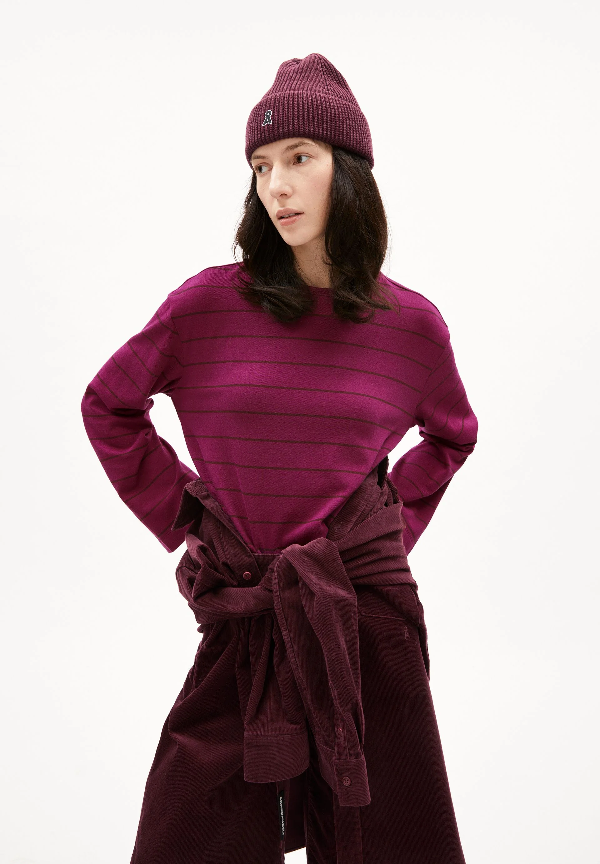 MARYNAA GESTREIFTES LANGARMSHIRT | cherry juice-cranberry juice