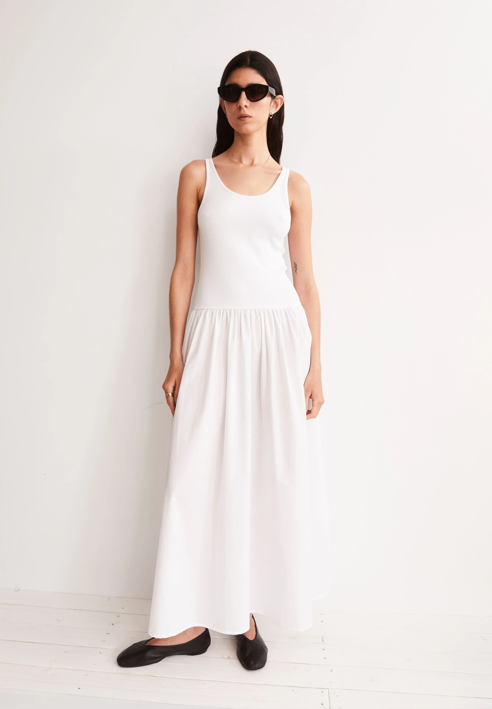MATERIAL-MIX KLEID | white - Image 4
