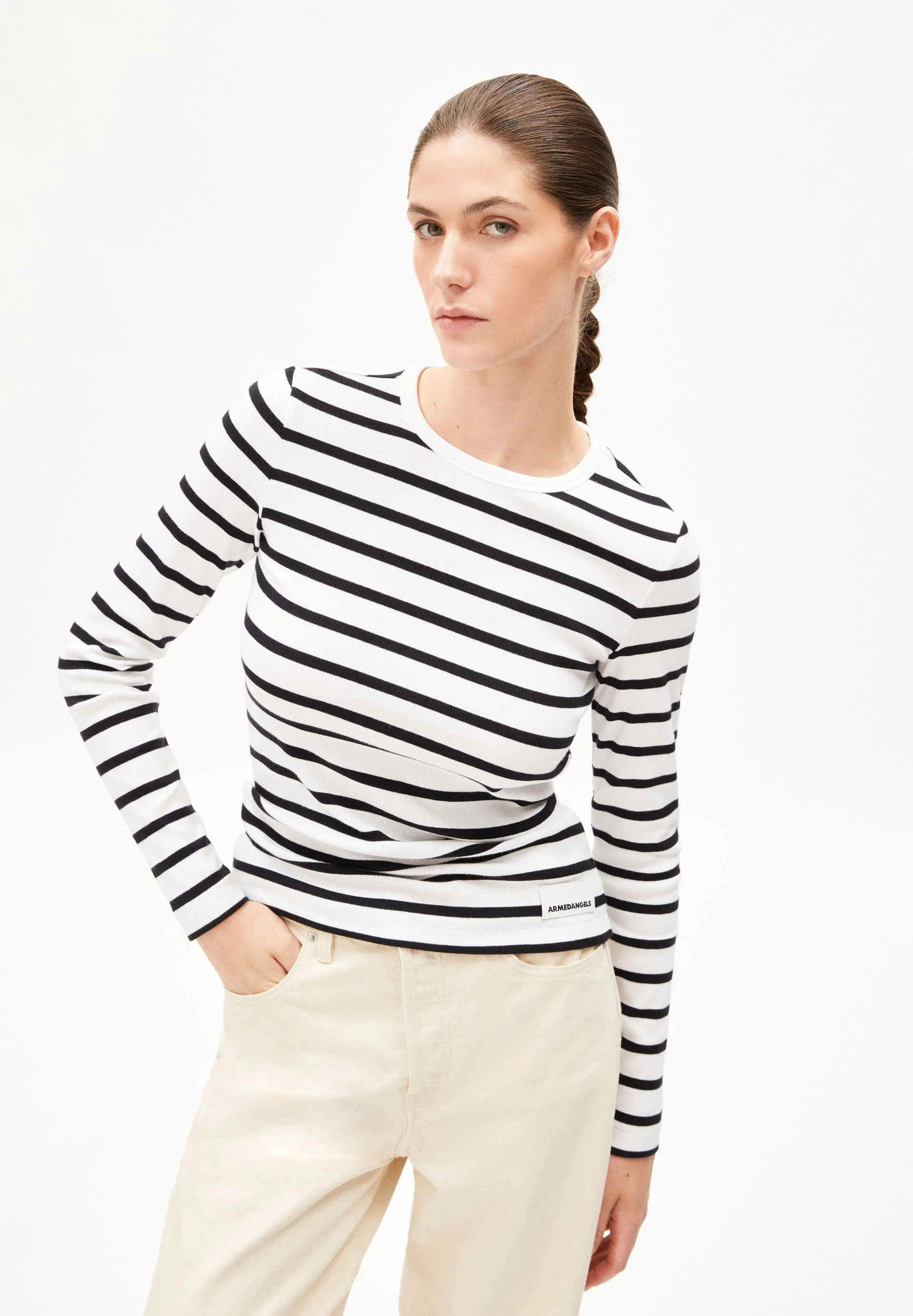 MAYWAA STRIPES | white-black