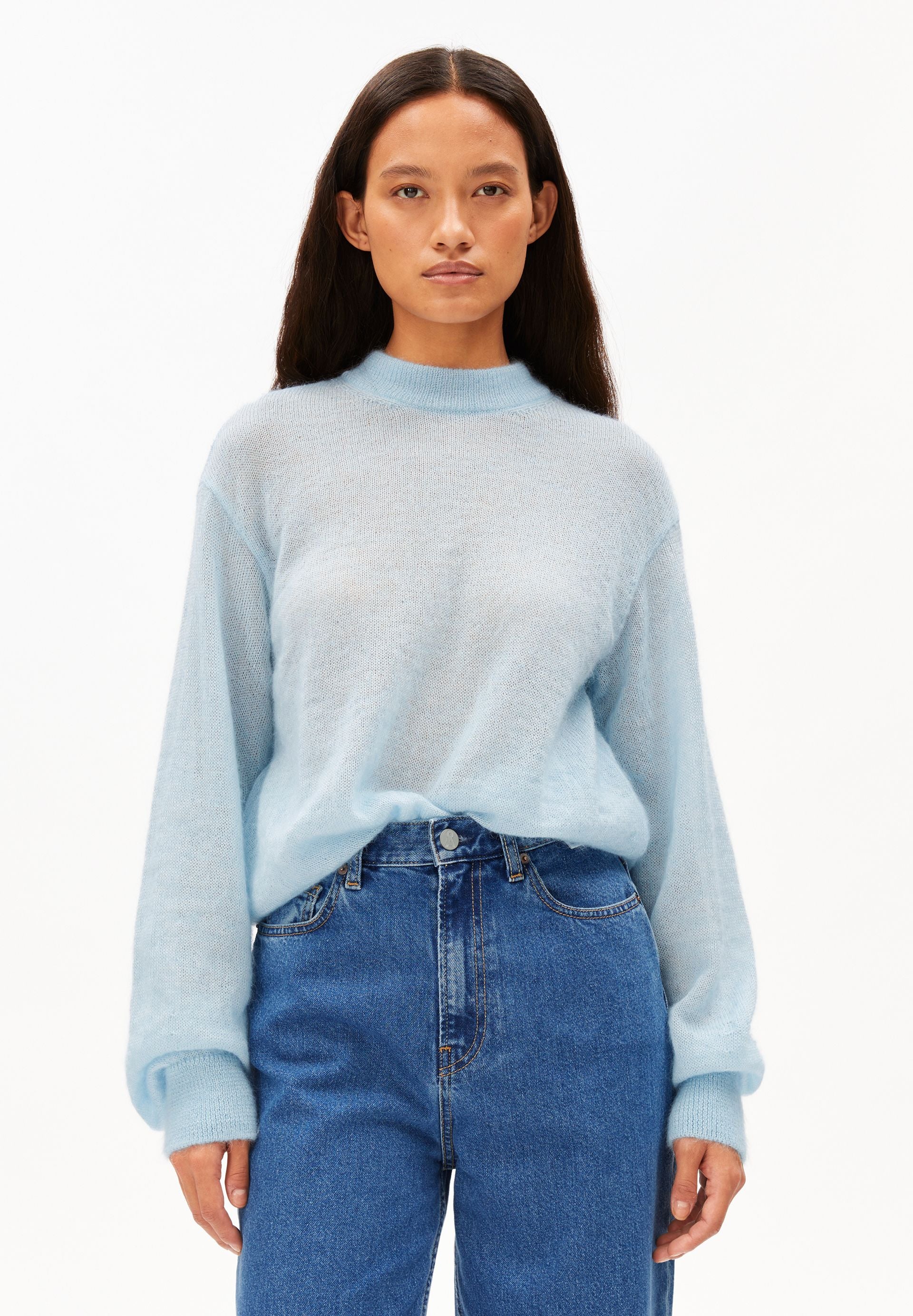 MOHAIR-MIX STRICKPULLOVER | blue glow