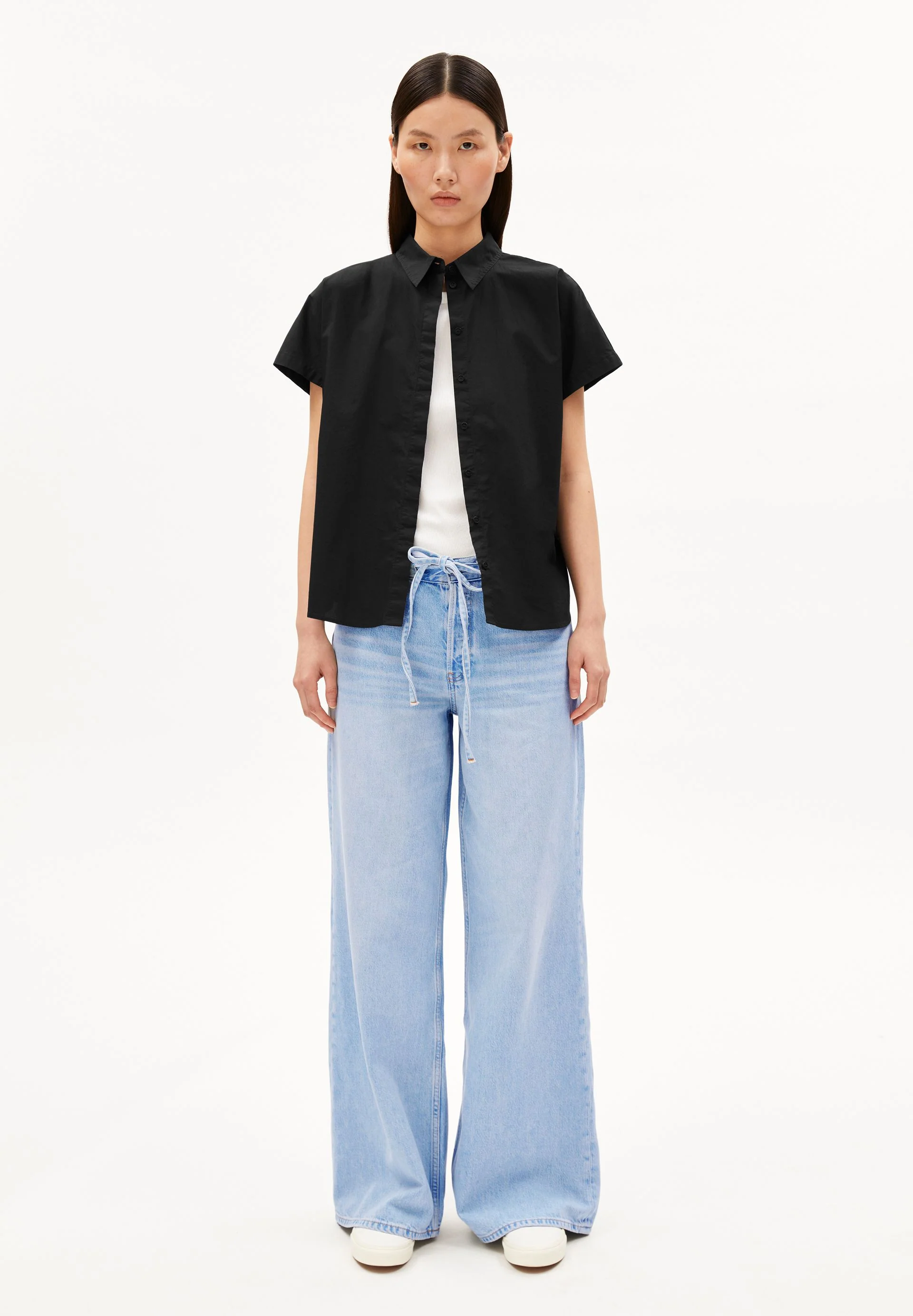 POPLIN LARISAANA BLUSE | black - Image 5