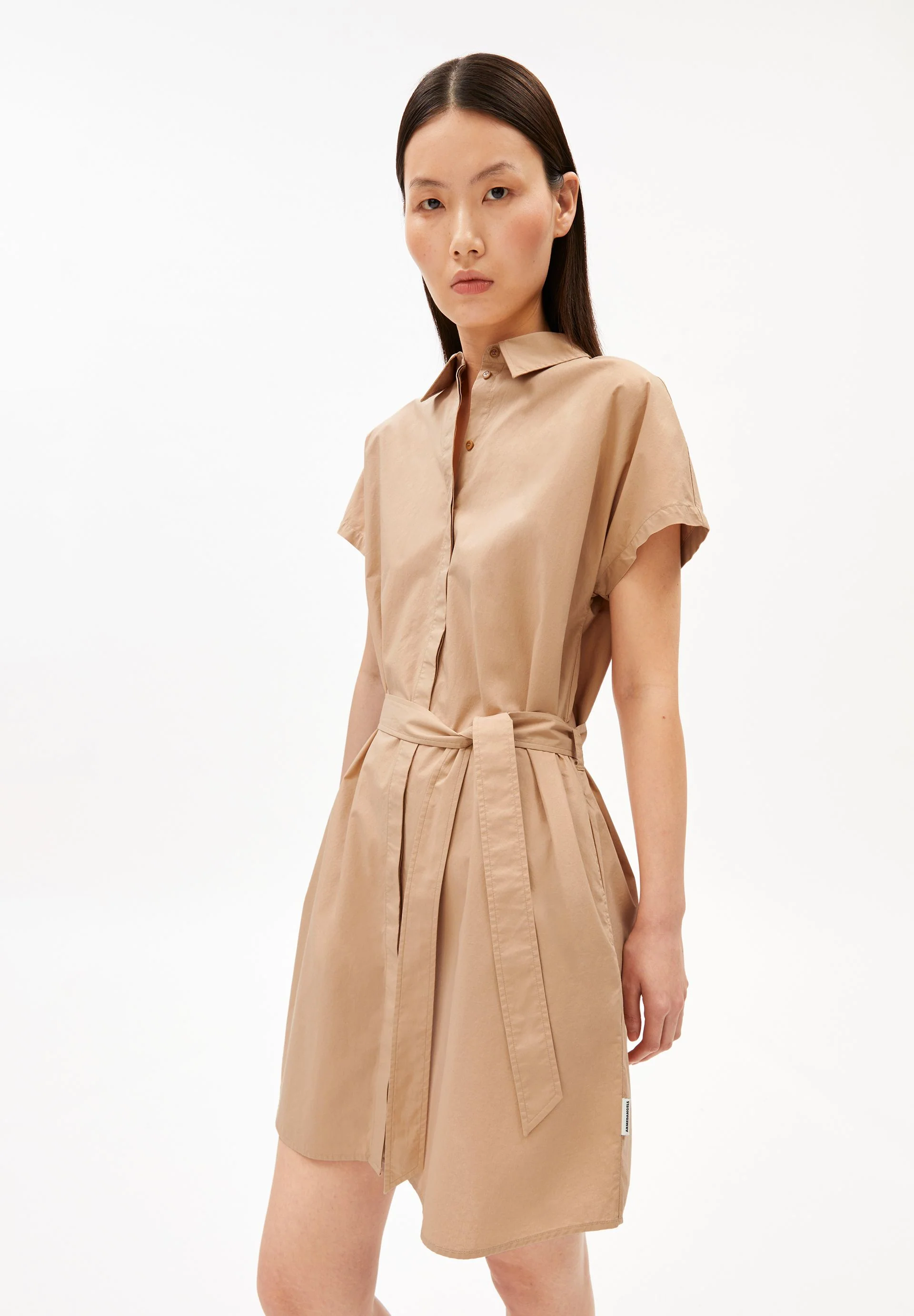 POPLIN LARISAANA MINI-KLEID | true camel
