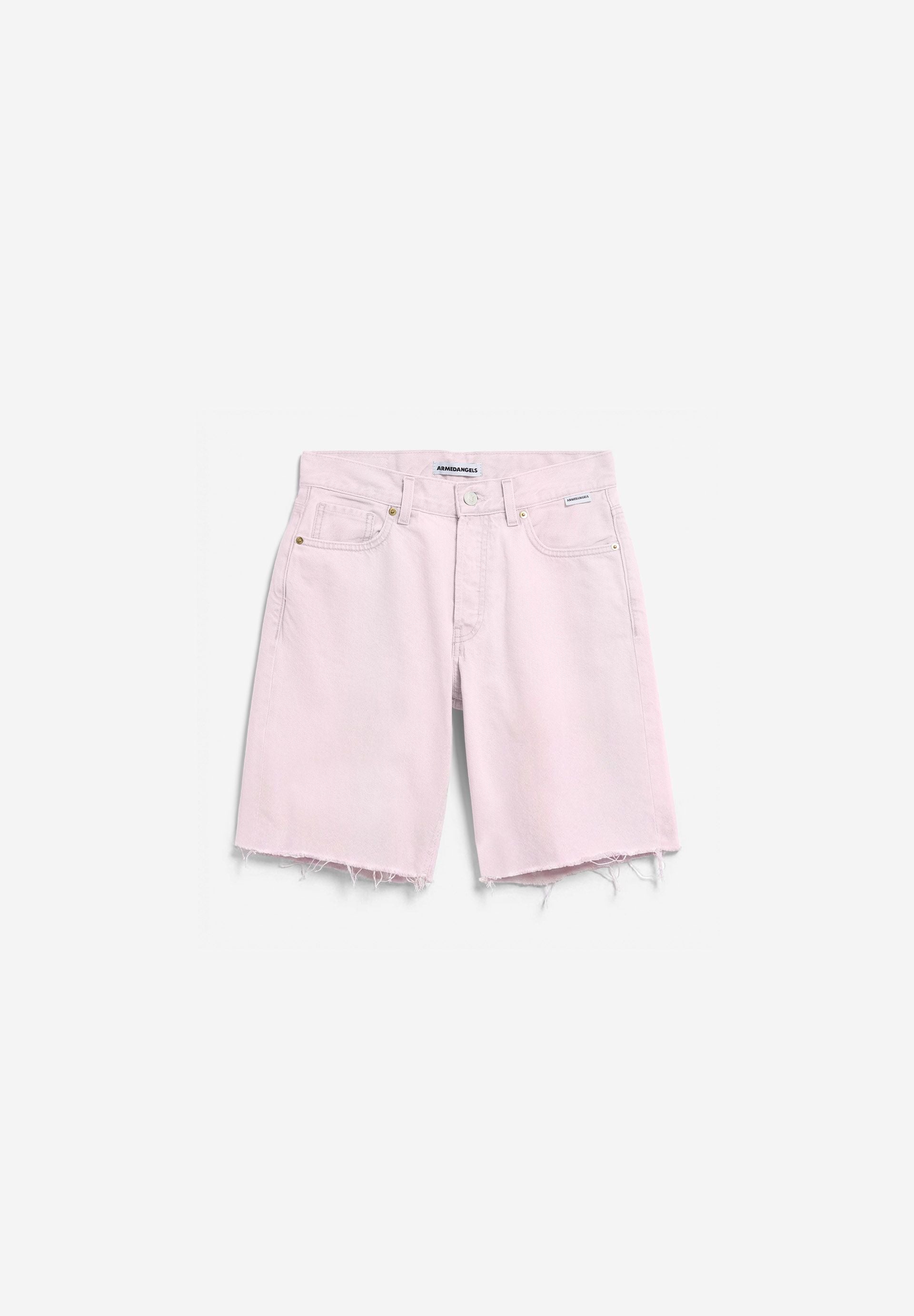 THAALINA MID WAIST JEANS-SHORTS | pink mist - Image 7