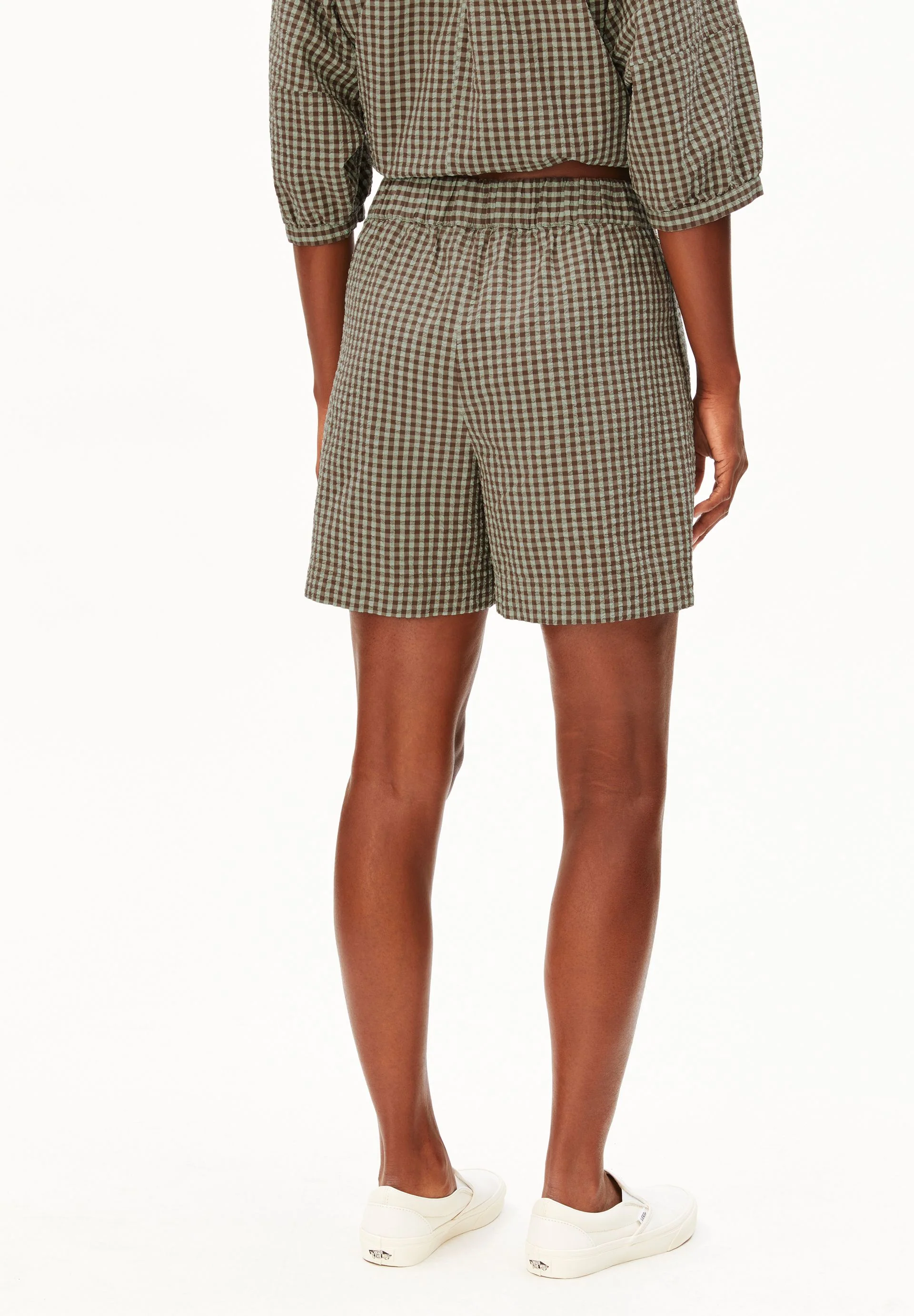 VICHY SEERSUCKER SHORTS | foam-dried palm - Image 2