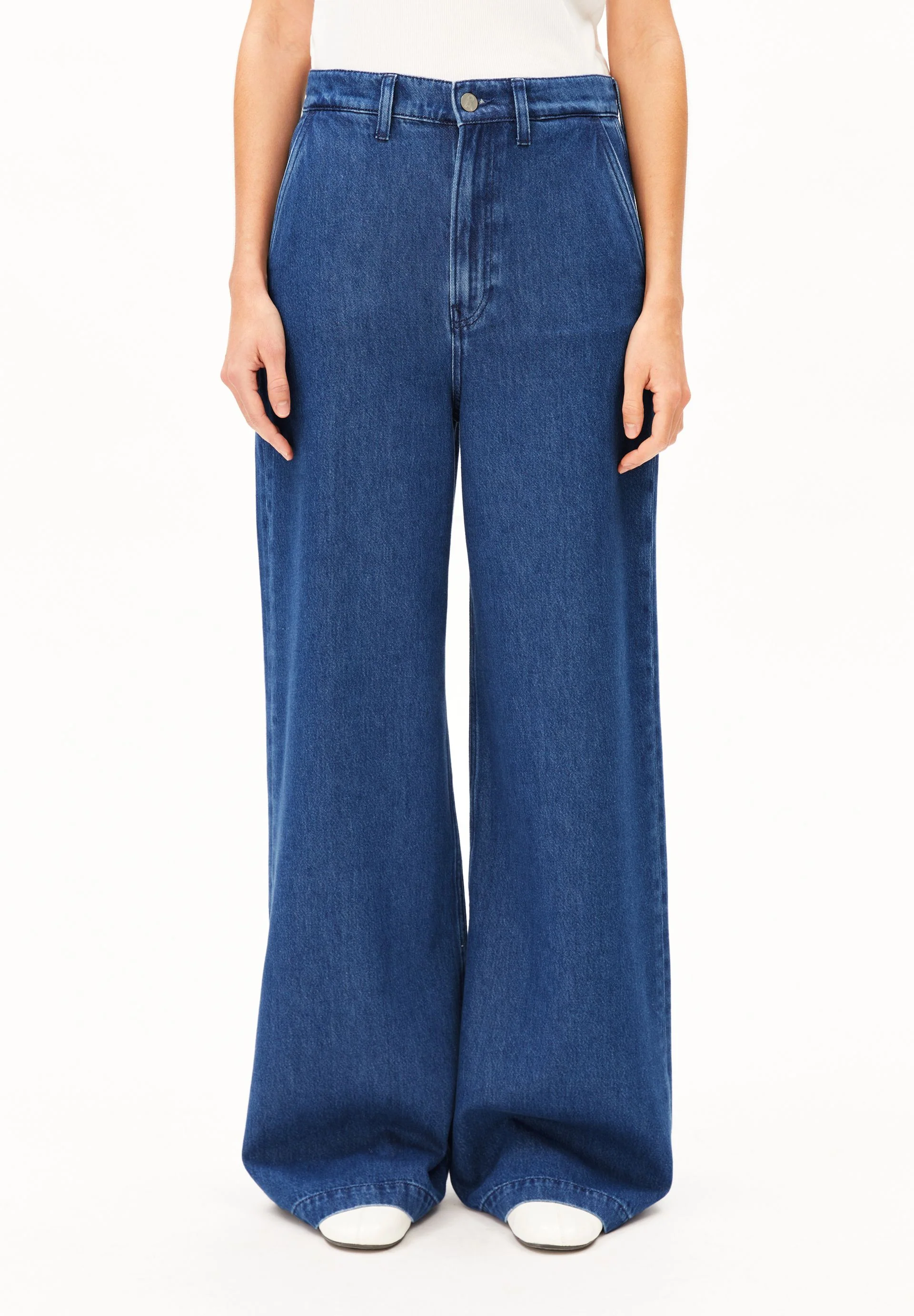 WIDE LEG JEANSHOSE | bright blue