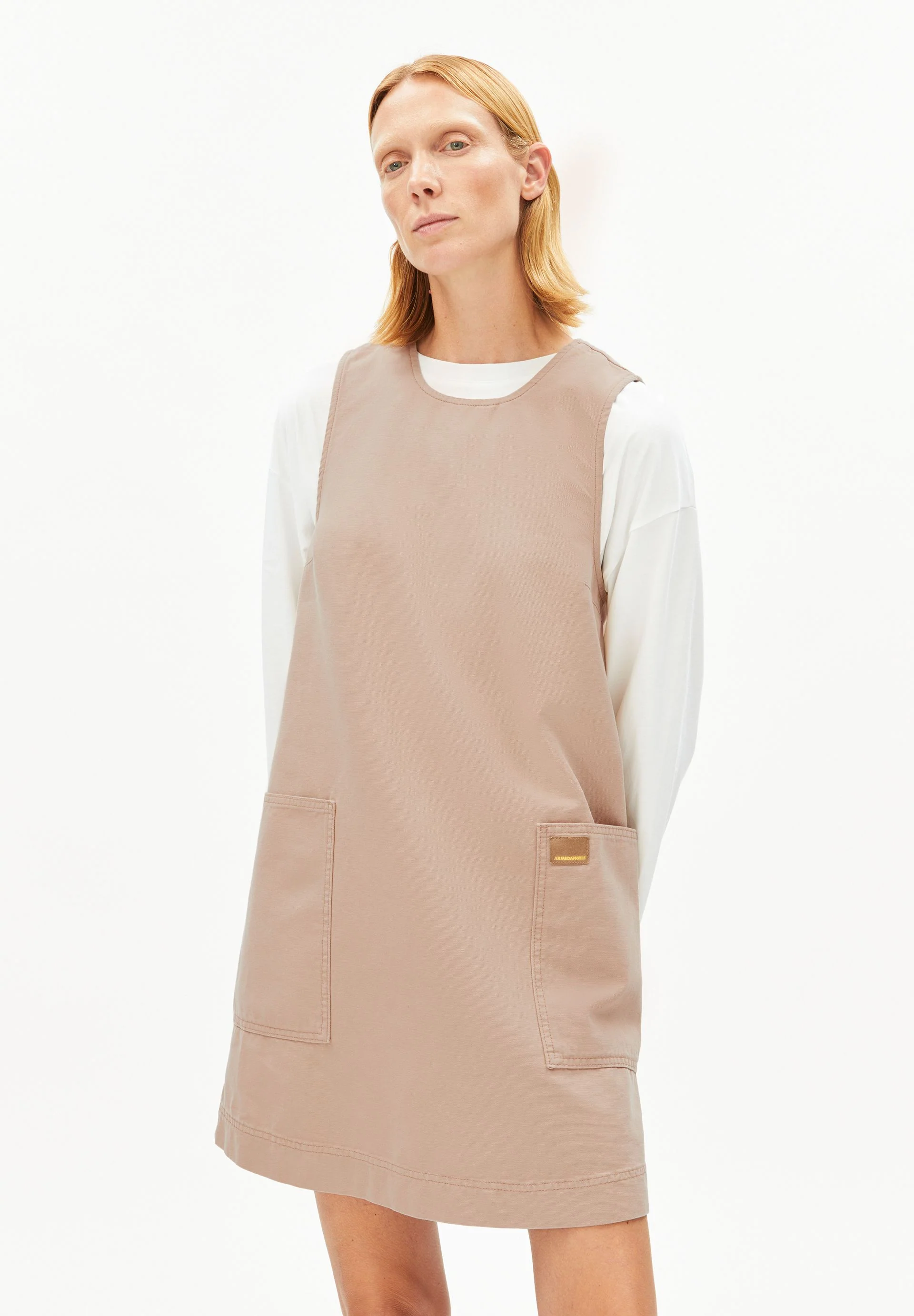 WORKWEAR CANVAS MINI-KLEID | true camel